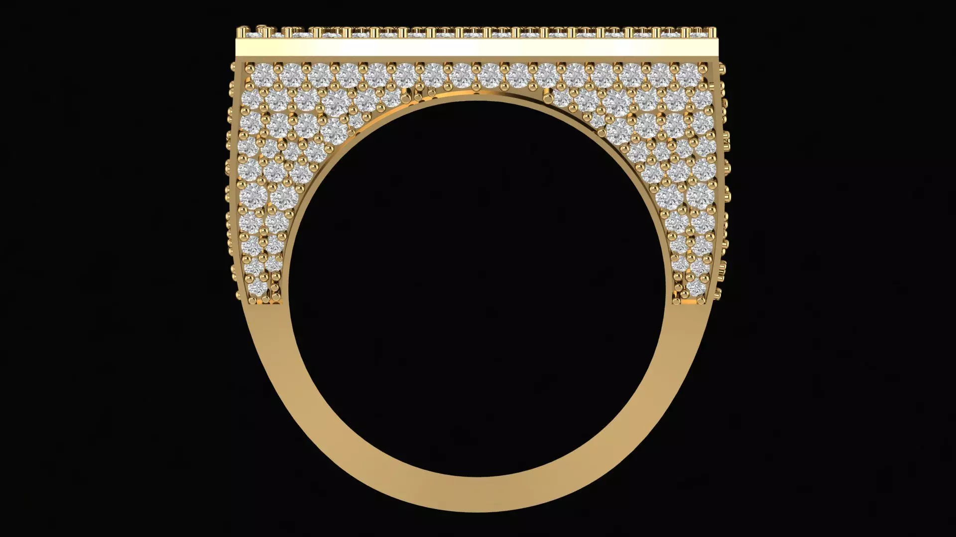 Custom Initial A to Z Letter Diamond Ring - Alphabet Rings 3D print model_2