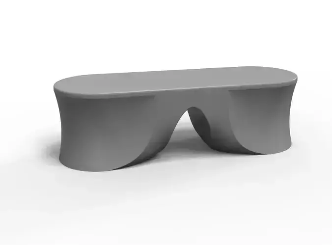 urban concreate bench 3D model