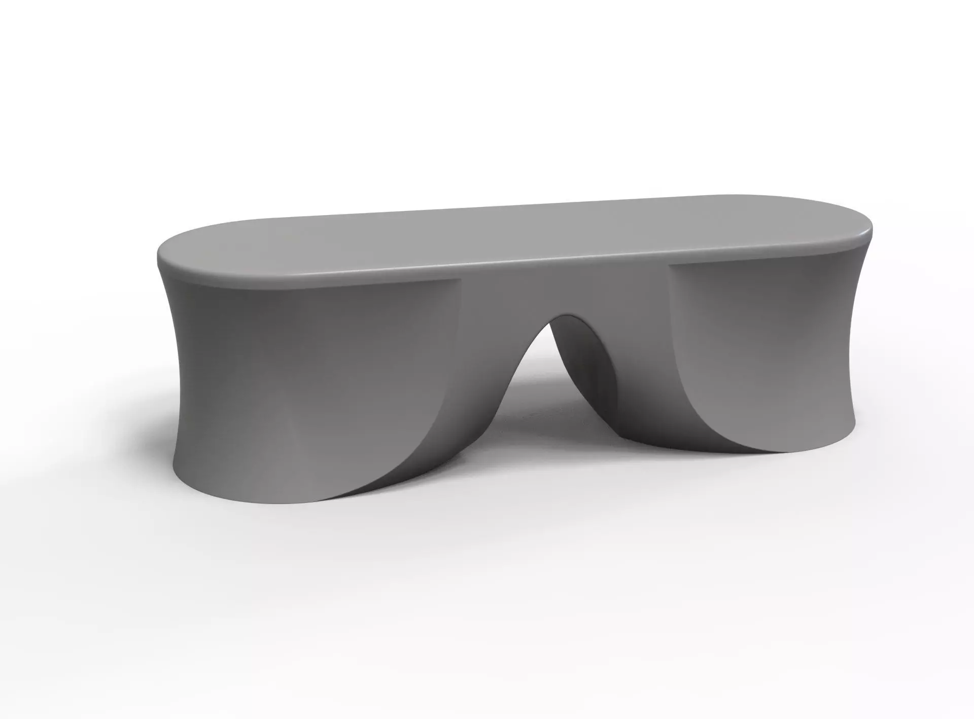 urban concreate bench 3D model_0
