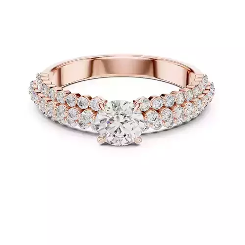 Three Round Diamond Row Shank Engagement Ring 3DM STL Video