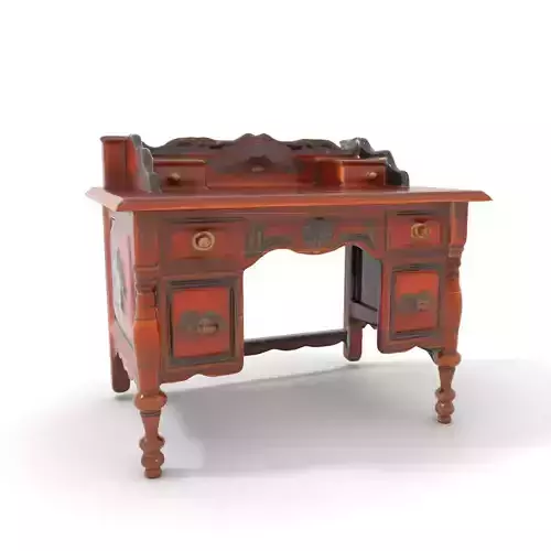 Ornate Wooden Desk model pack