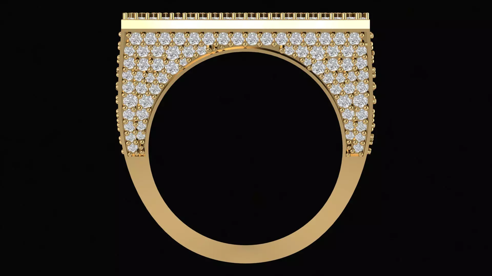 Custom Initial A to Z Letter Diamond Ring - Alphabet Rings 3D print model_2