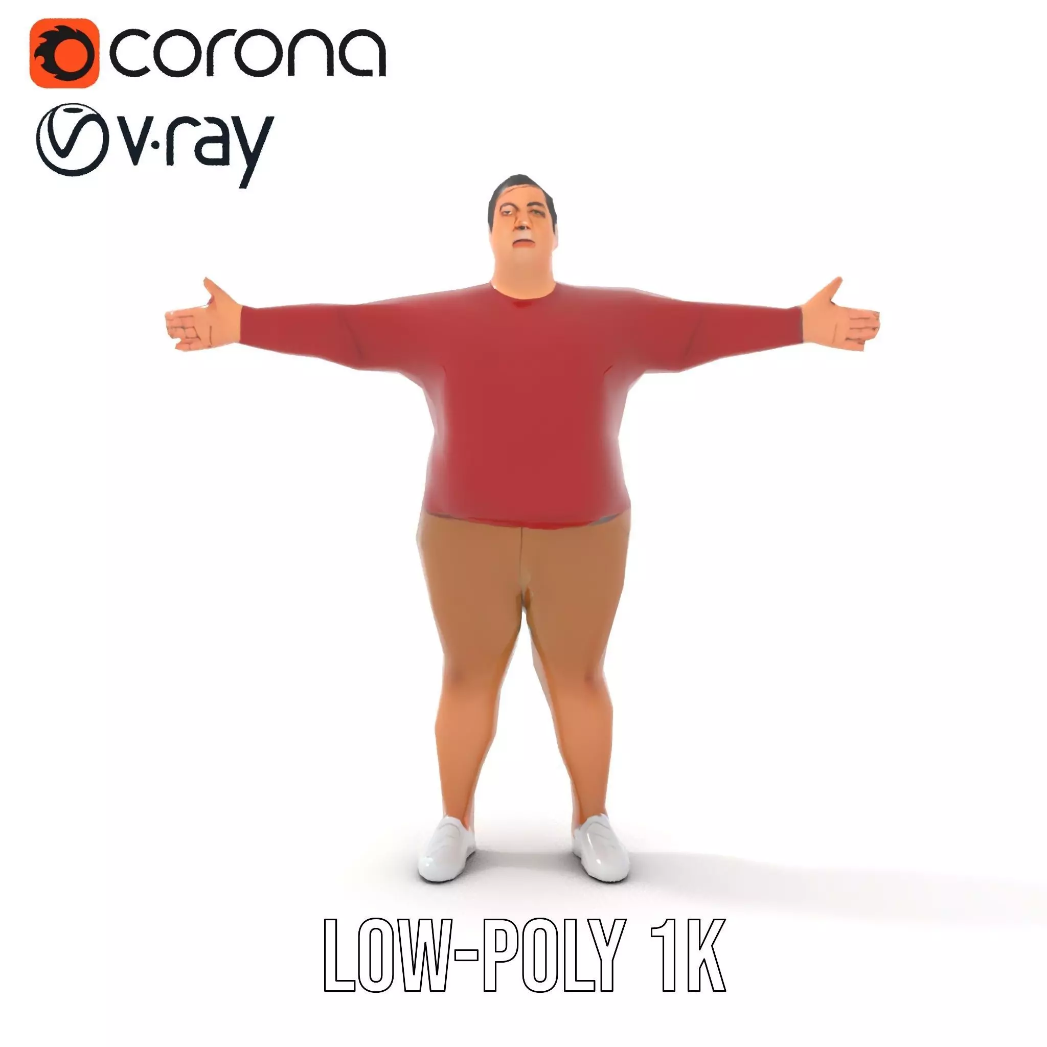 Casual Outfit Red Sweater model pack Low-poly 3D model_13