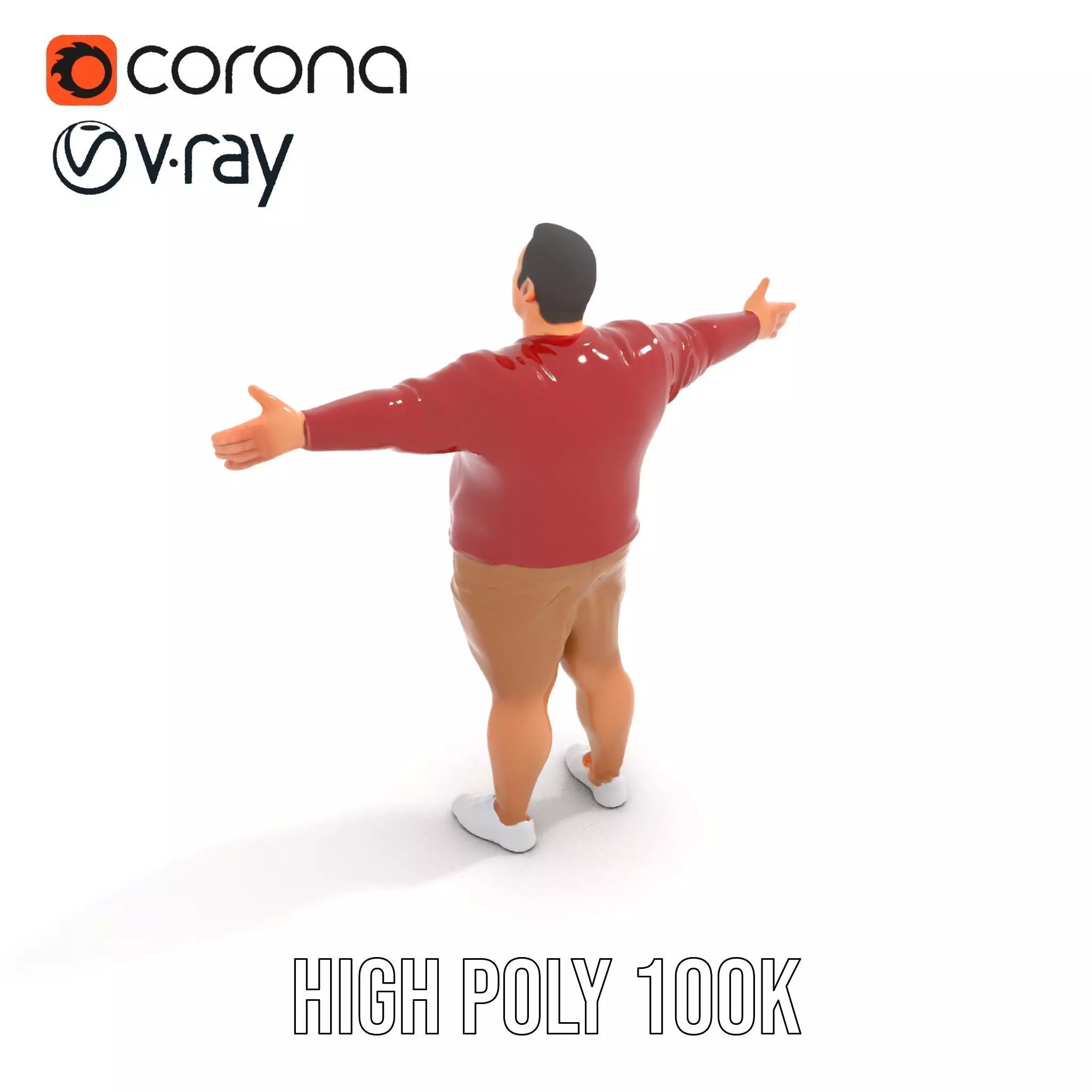 Casual Outfit Red Sweater model pack Low-poly 3D model_33