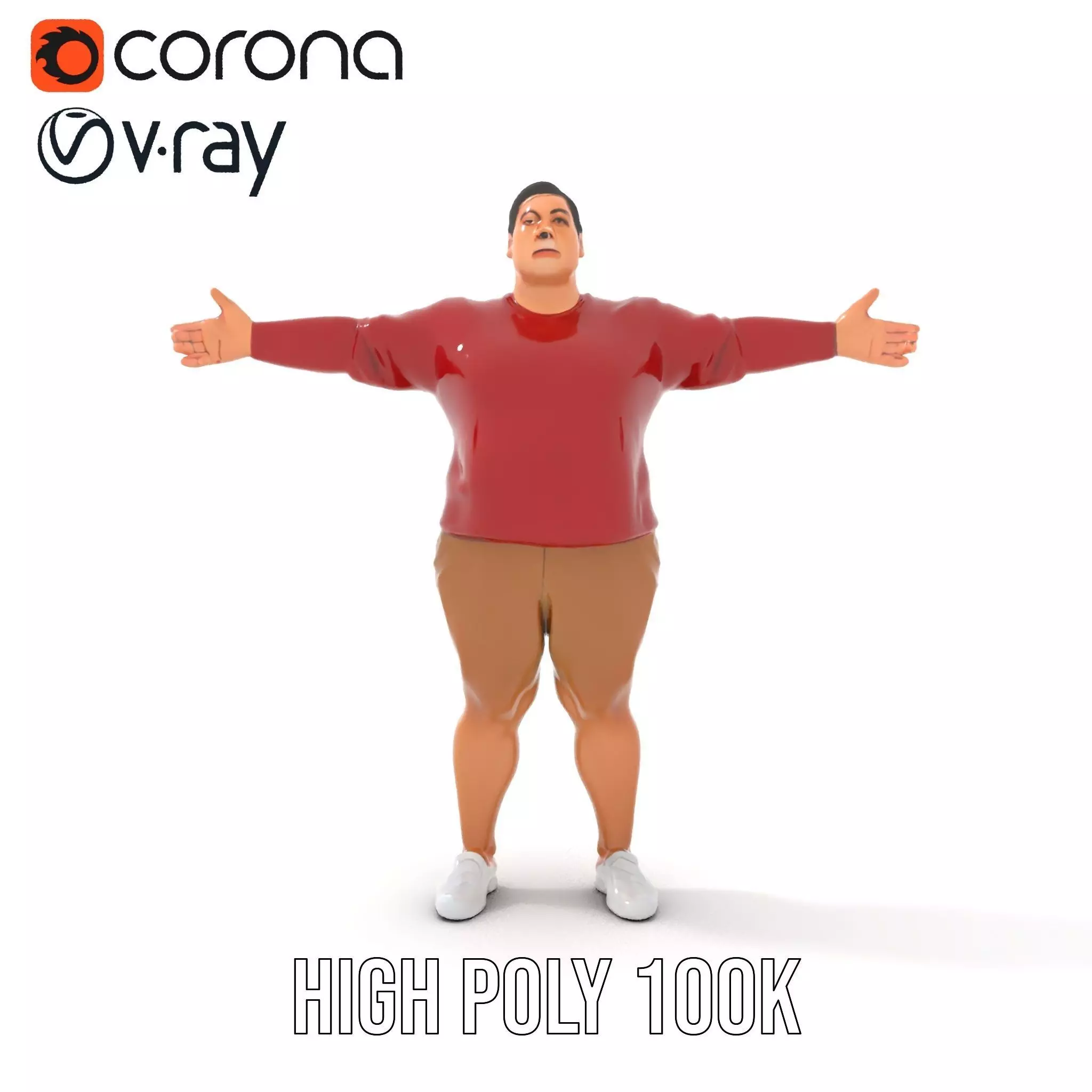 Casual Outfit Red Sweater model pack Low-poly 3D model_34