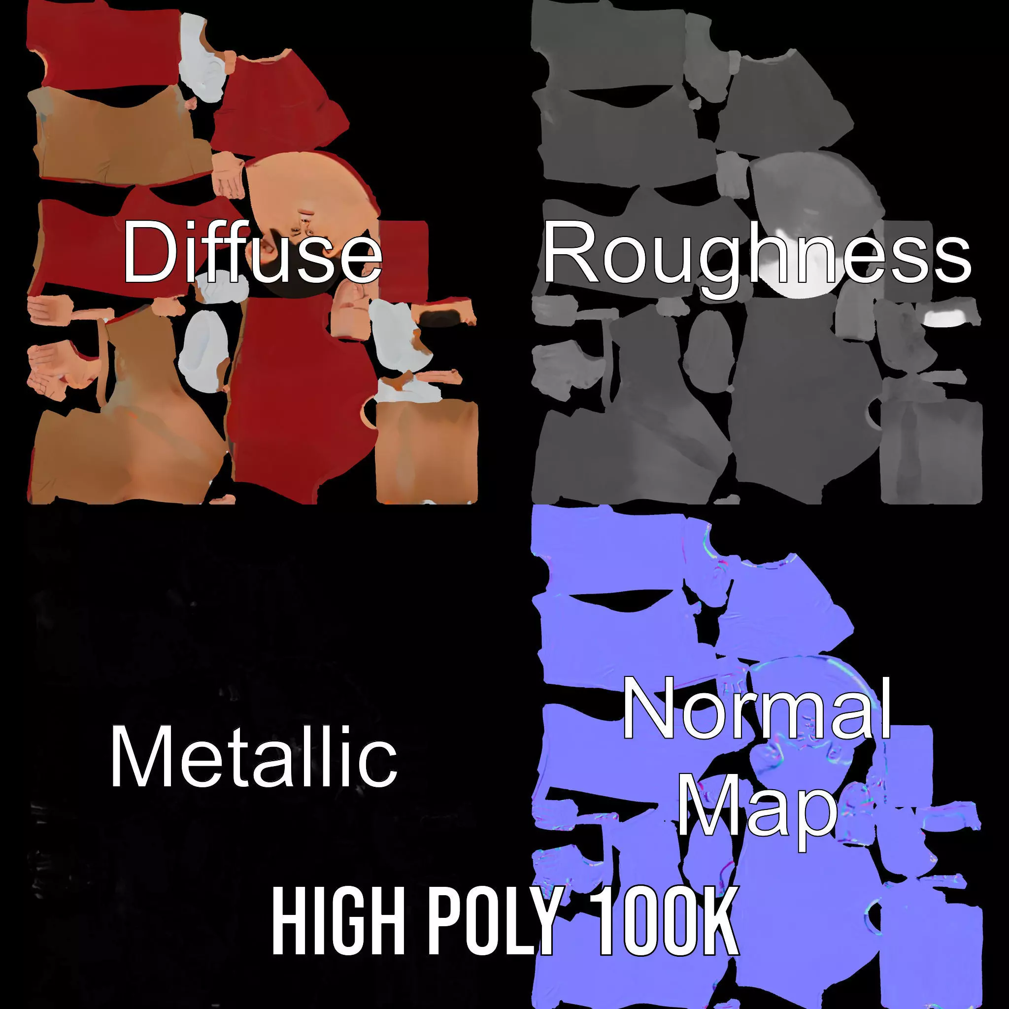 Casual Outfit Red Sweater model pack Low-poly 3D model_4