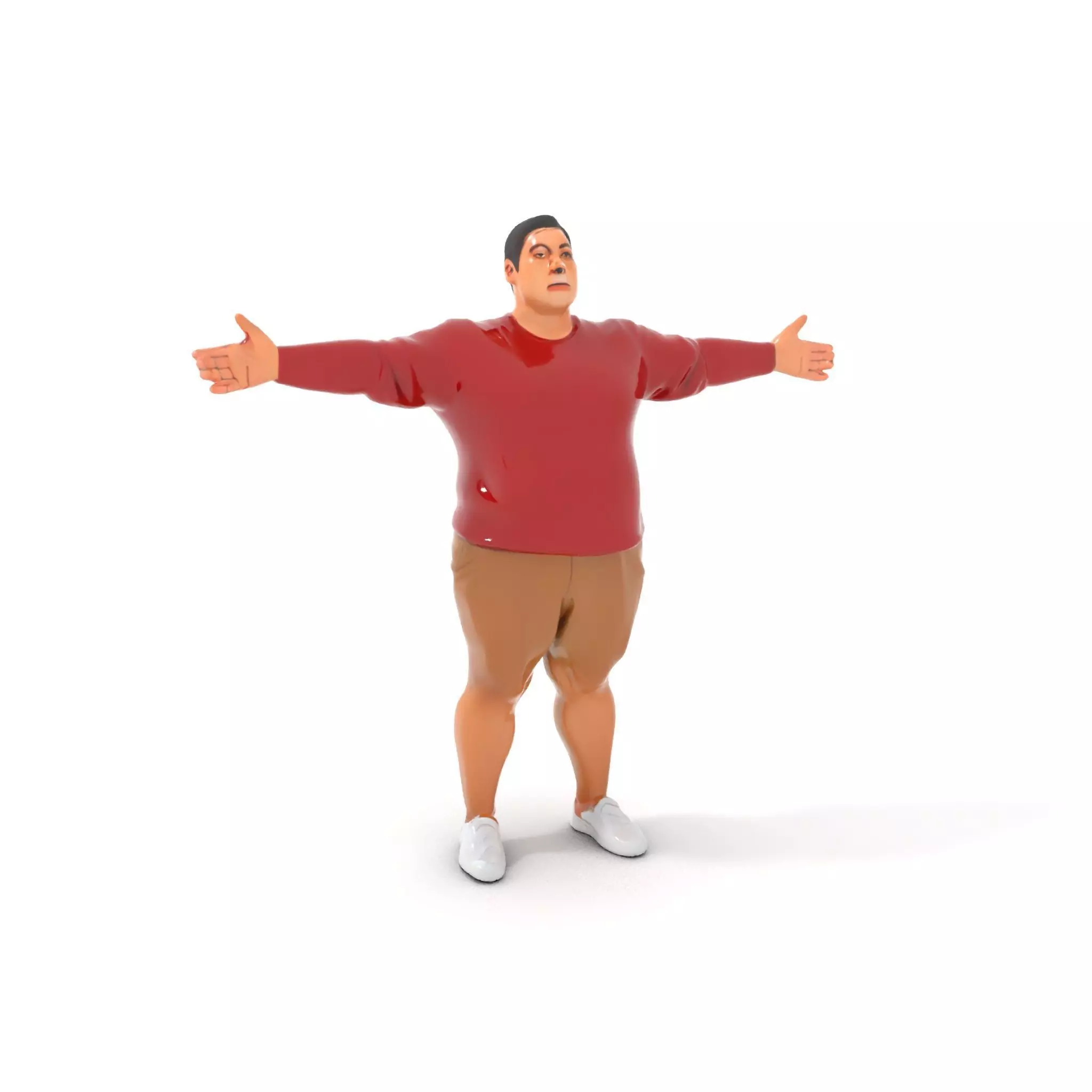 Casual Outfit Red Sweater model pack Low-poly 3D model_0