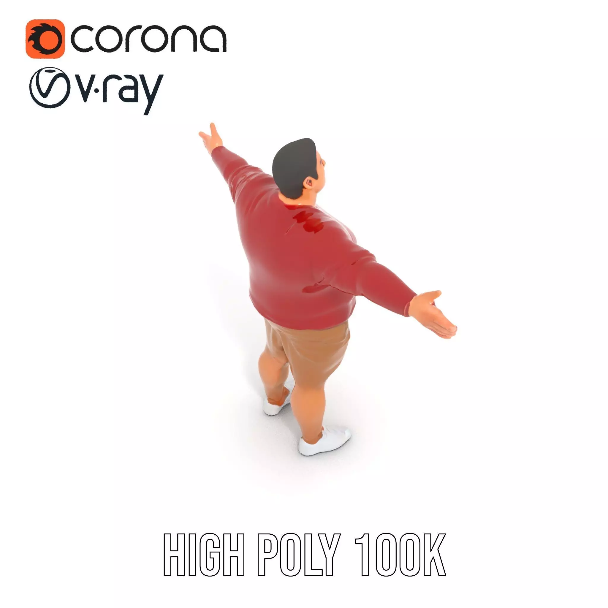 Casual Outfit Red Sweater model pack Low-poly 3D model_35