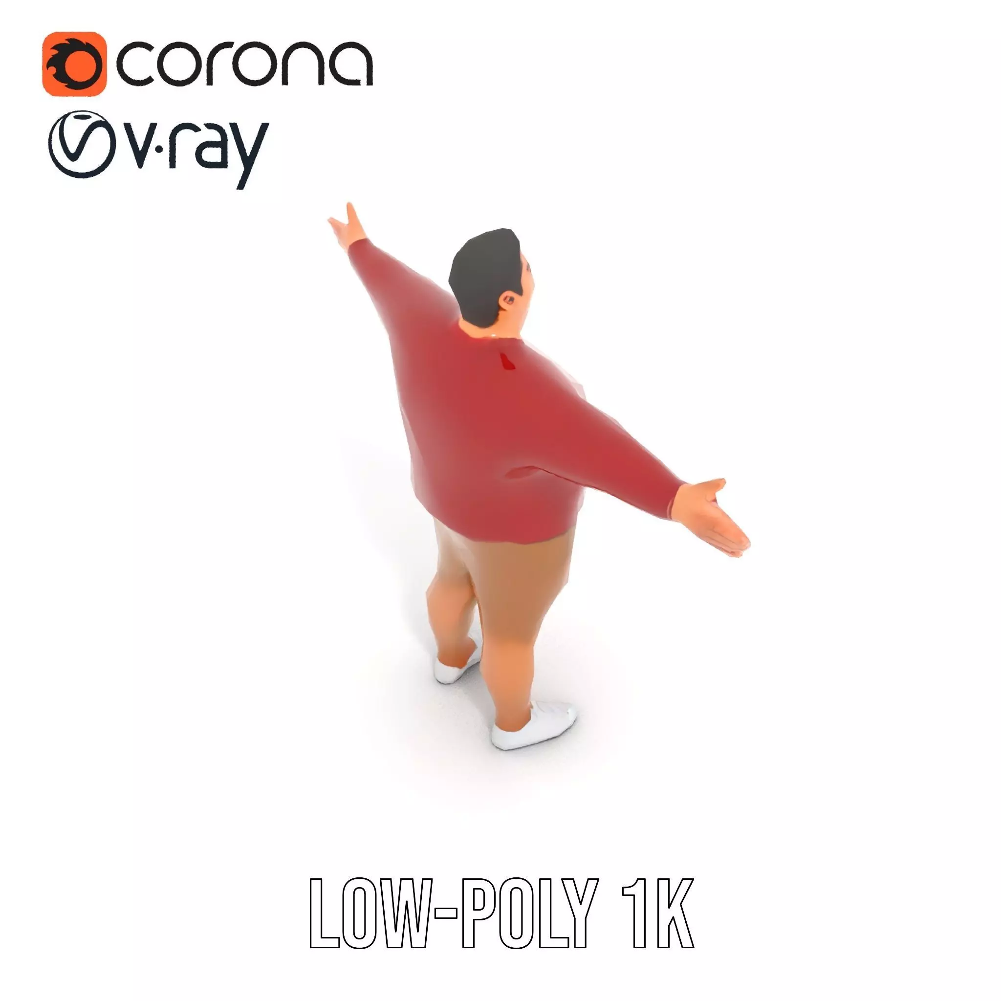 Casual Outfit Red Sweater model pack Low-poly 3D model_19