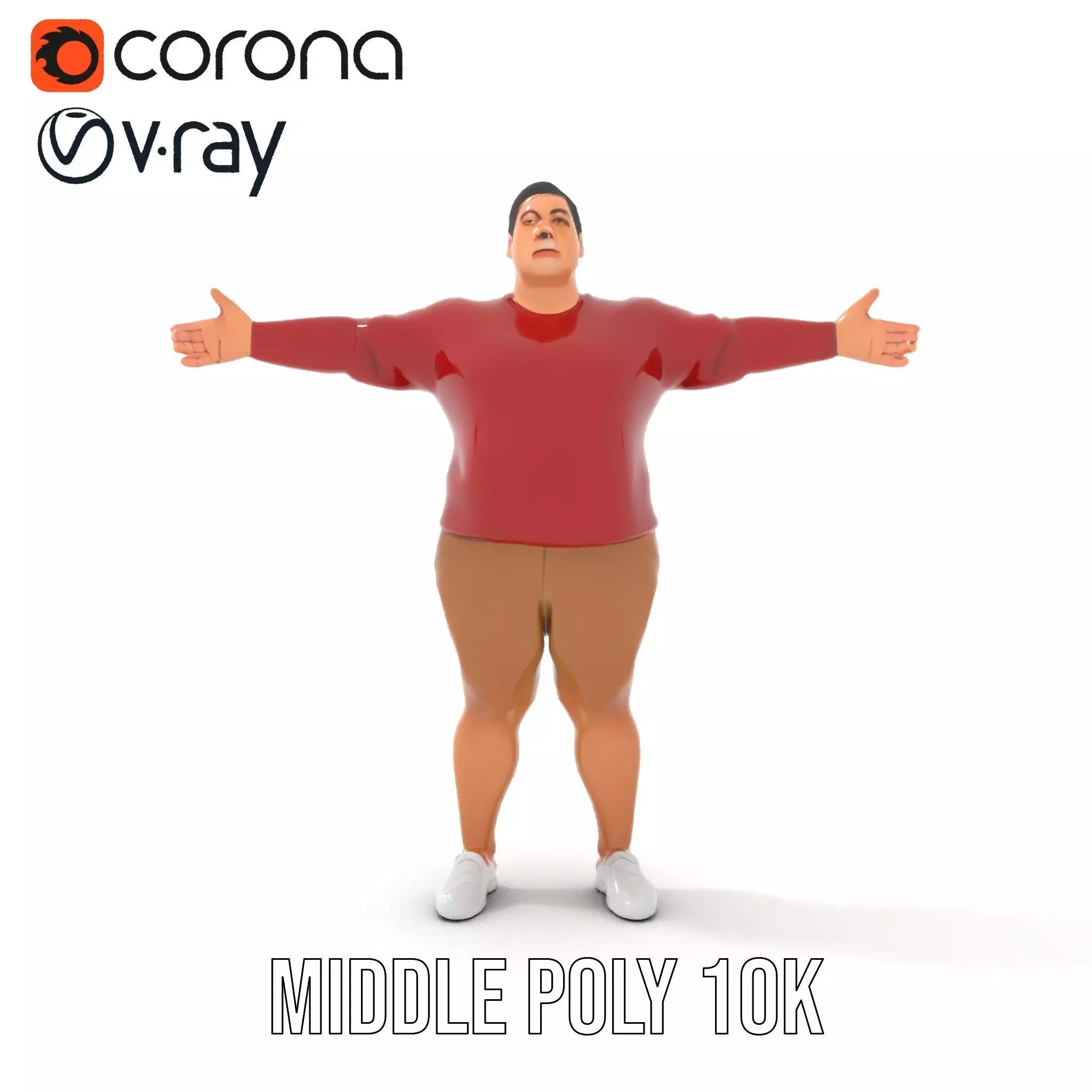 Casual Outfit Red Sweater model pack Low-poly 3D model_16