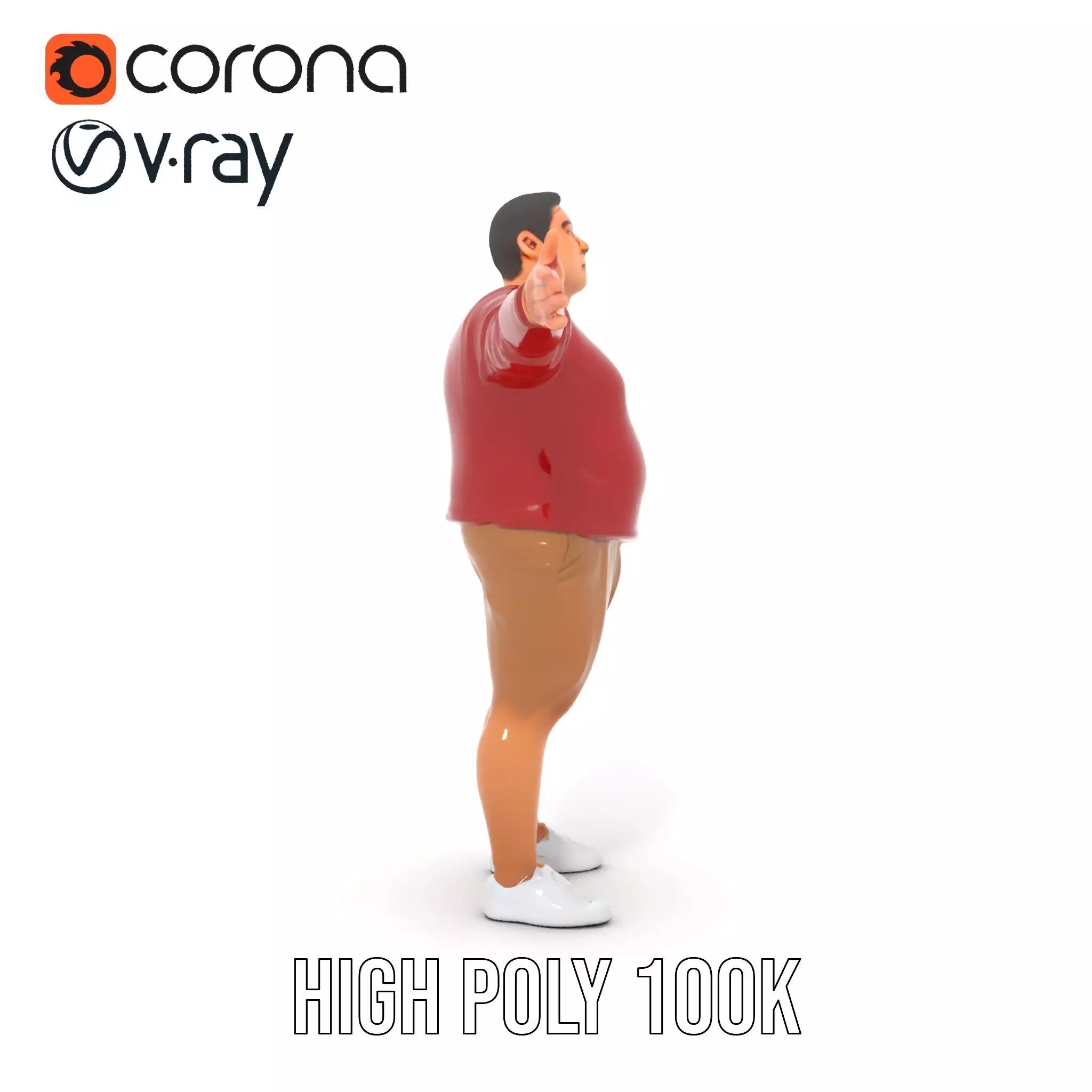 Casual Outfit Red Sweater model pack Low-poly 3D model_29