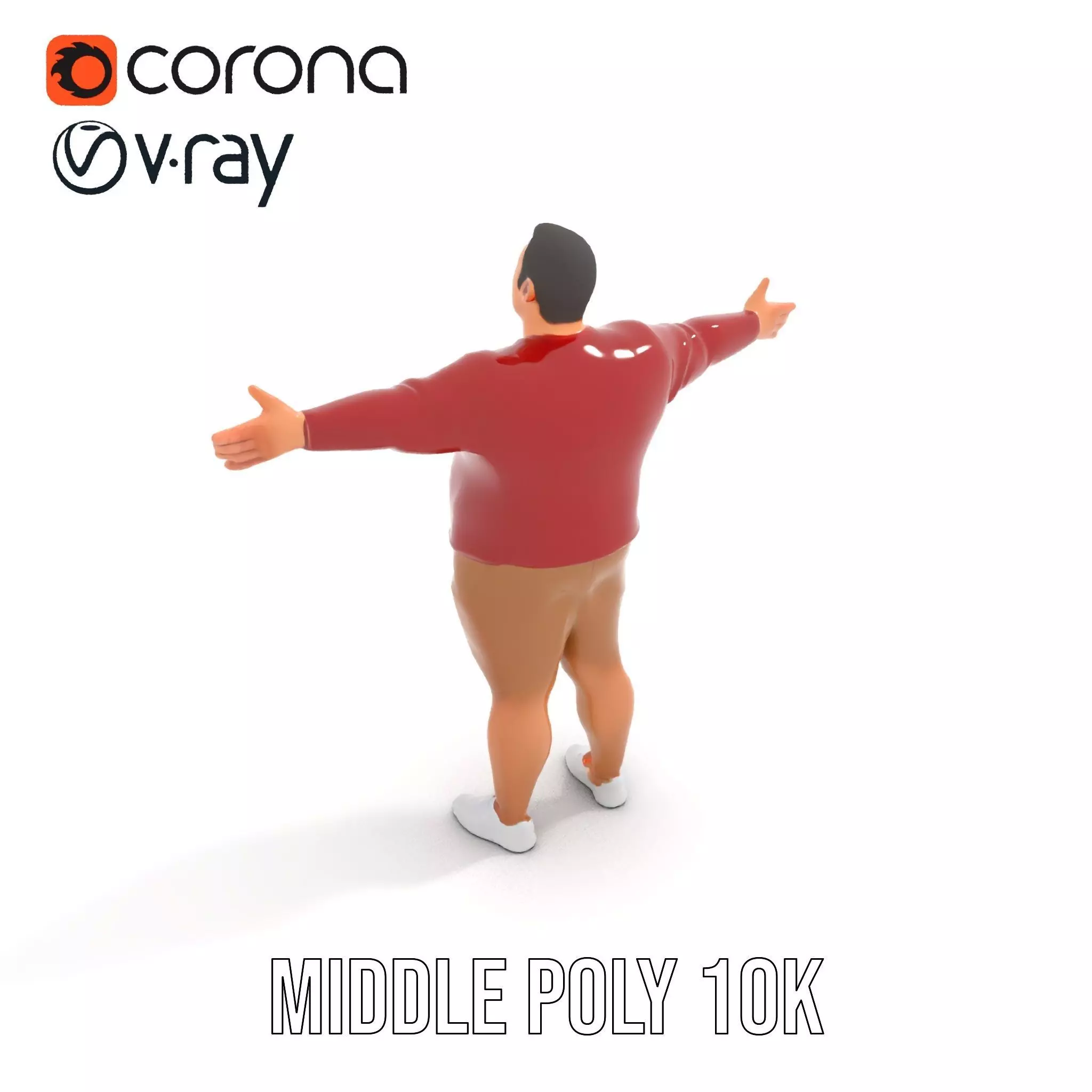 Casual Outfit Red Sweater model pack Low-poly 3D model_7