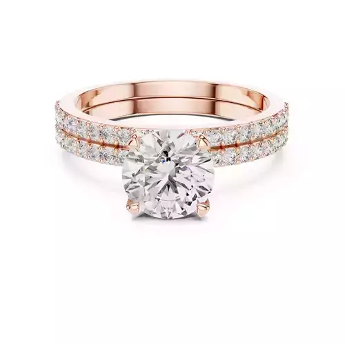 Round Cut Pave Diamond Engagement Wedding Ring 3DM STL Video