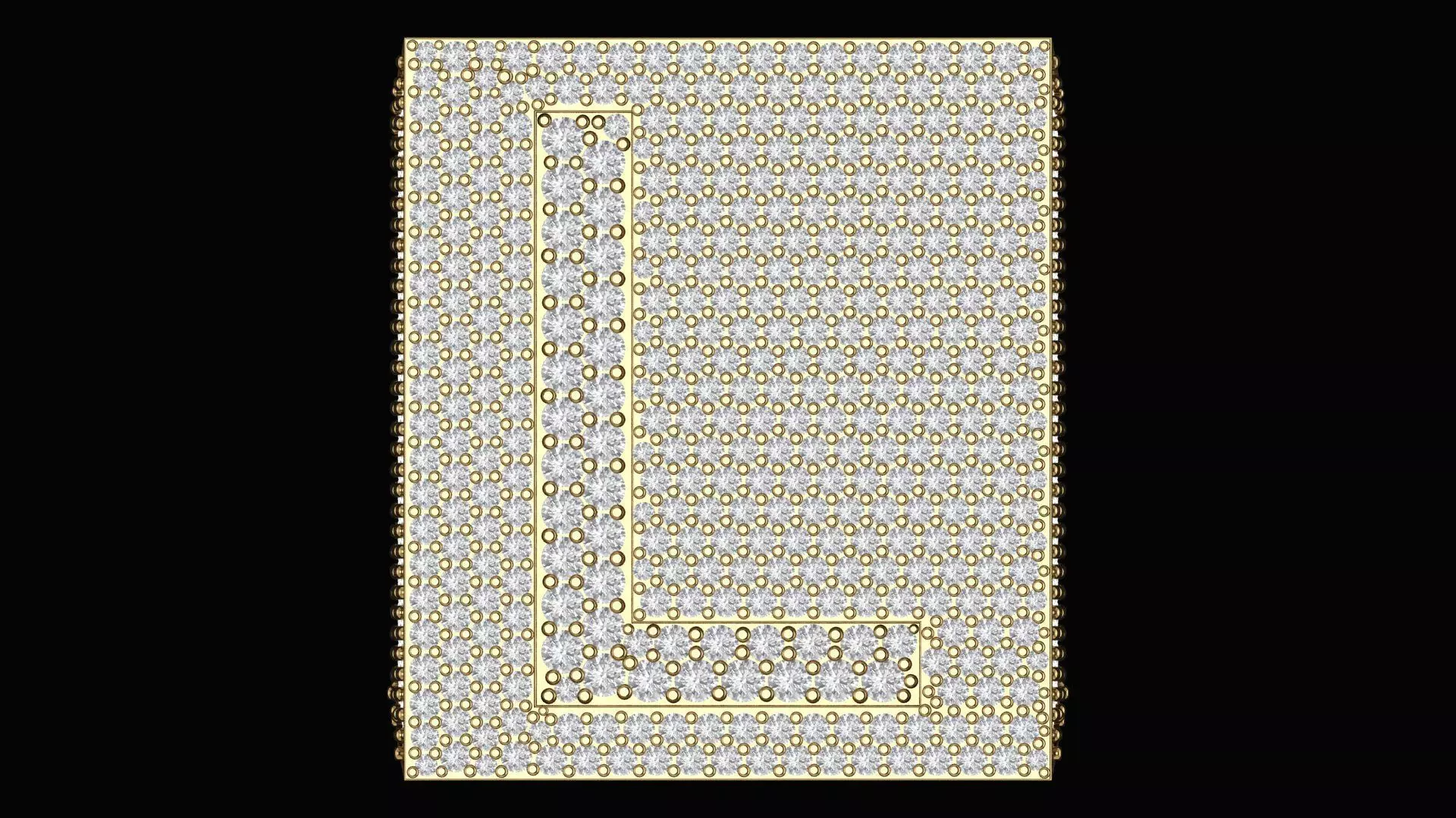 Custom Initial A to Z Letter Diamond Ring - Alphabet Rings 3D print model_1