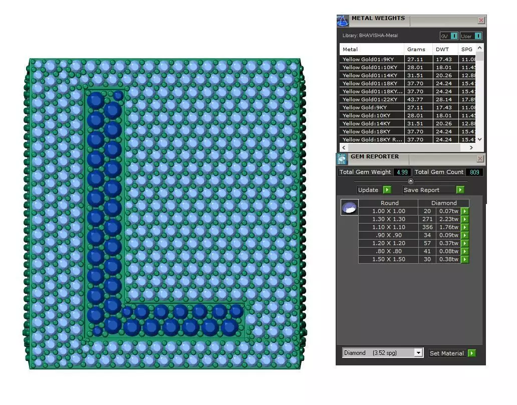 Custom Initial A to Z Letter Diamond Ring - Alphabet Rings 3D print model_4