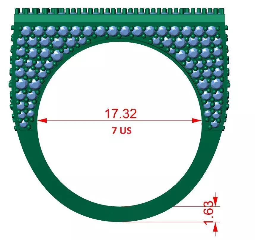 Custom Initial A to Z Letter Diamond Ring - Alphabet Rings 3D print model_8