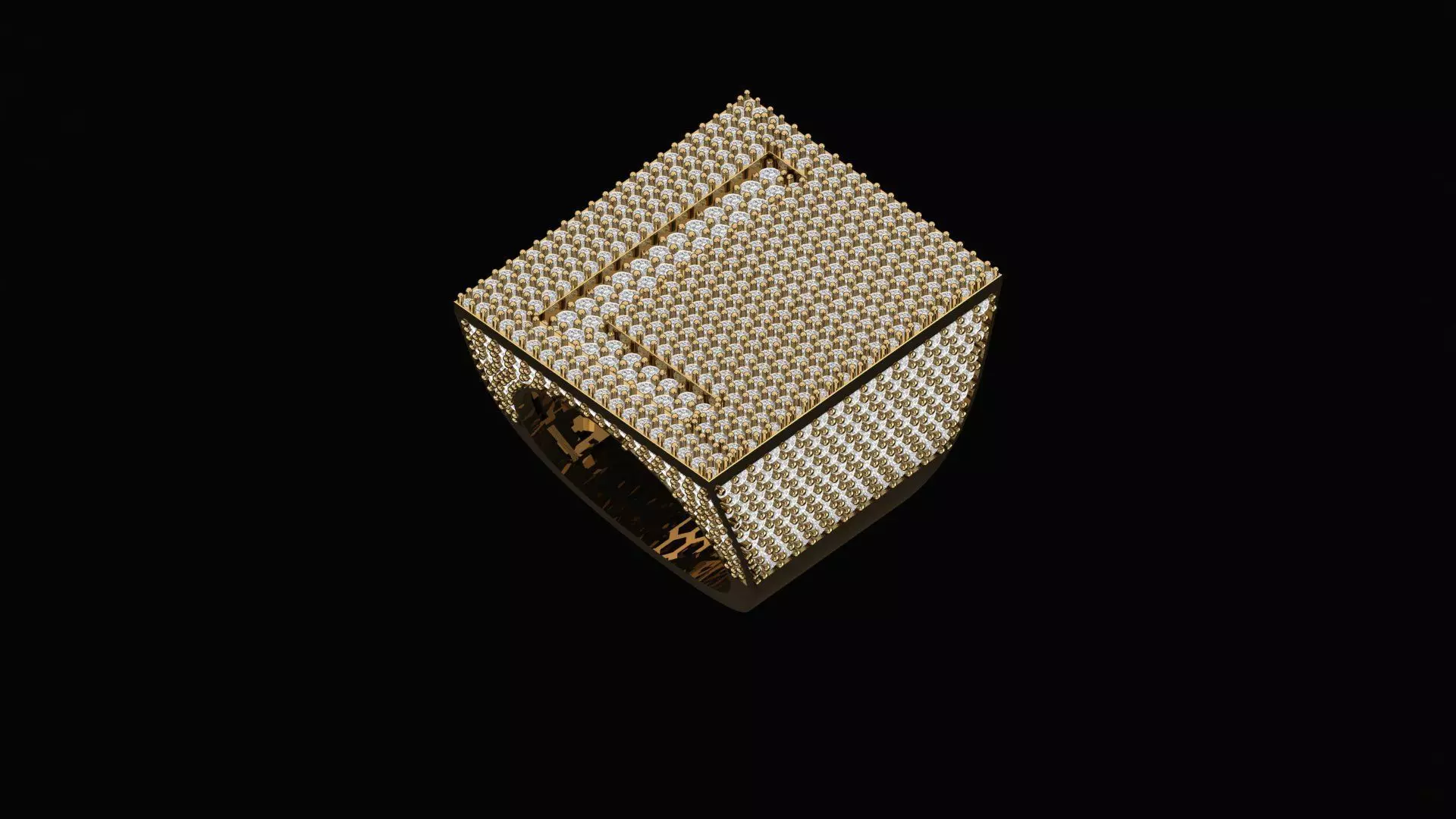 Custom Initial A to Z Letter Diamond Ring - Alphabet Rings 3D print model_0