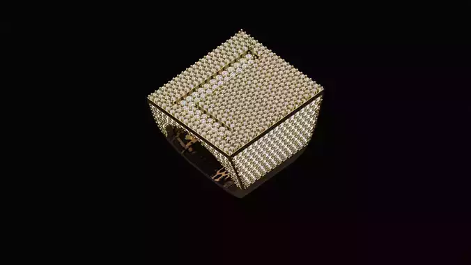 Custom Initial A to Z Letter Diamond Ring - Alphabet Rings 3D print model