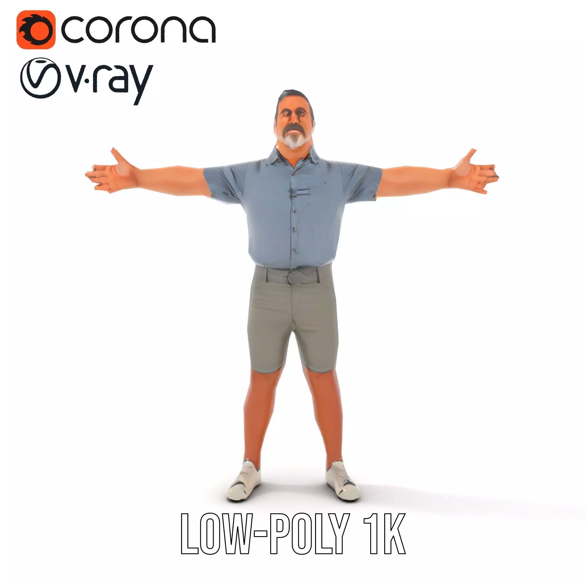 Casual Summer Outfit model pack Low-poly 3D model_15