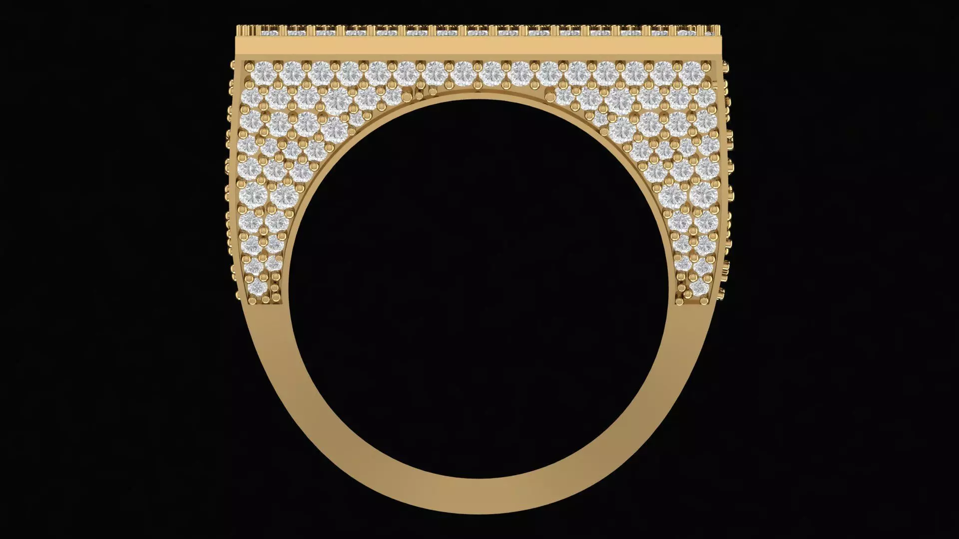 Custom Initial A to Z Letter Diamond Ring - Alphabet Rings 3D print model_3