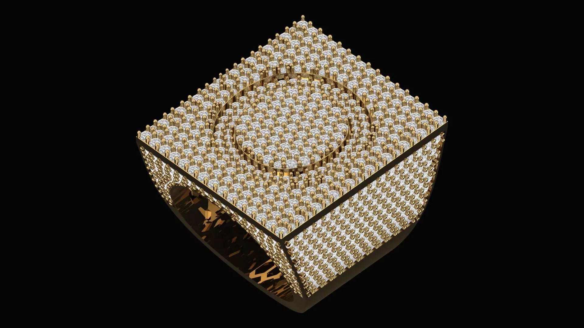 Custom Initial A to Z Letter Diamond Ring - Alphabet Rings 3D print model_0