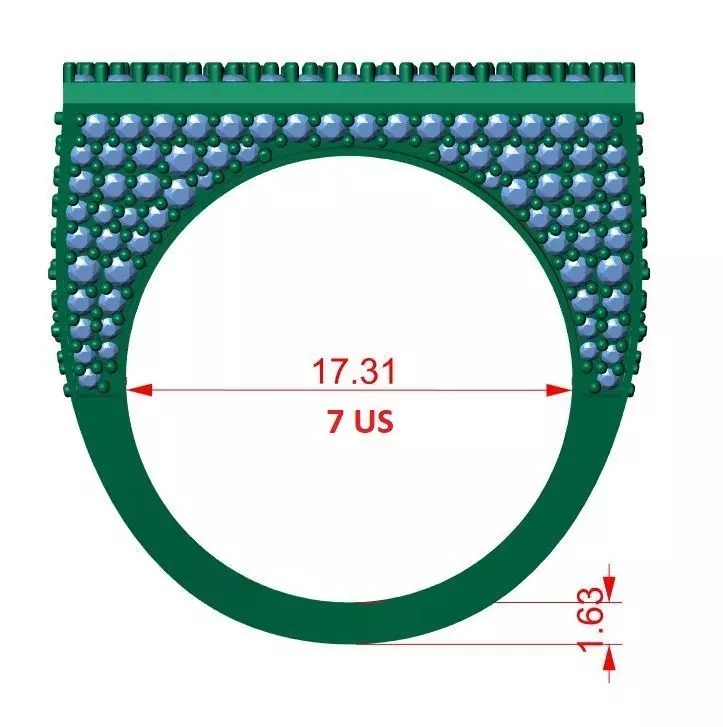 Custom Initial A to Z Letter Diamond Ring - Alphabet Rings 3D print model_7