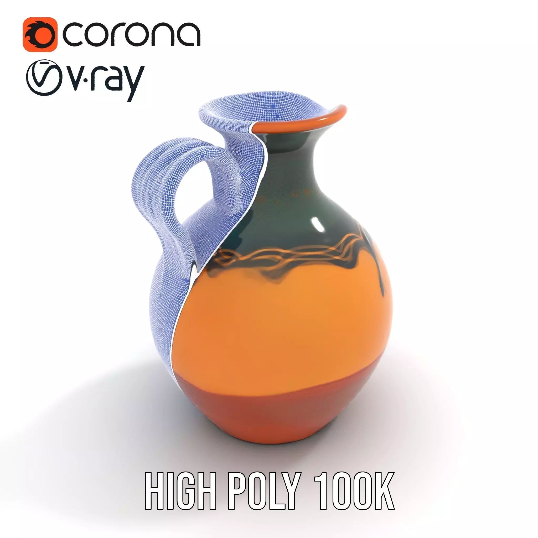 Elegant Ceramic Vase model pack Low-poly 3D model_28