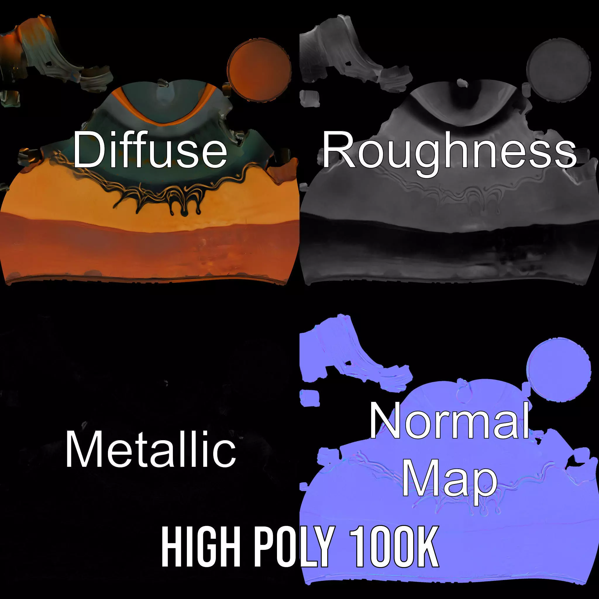 Elegant Ceramic Vase model pack Low-poly 3D model_4