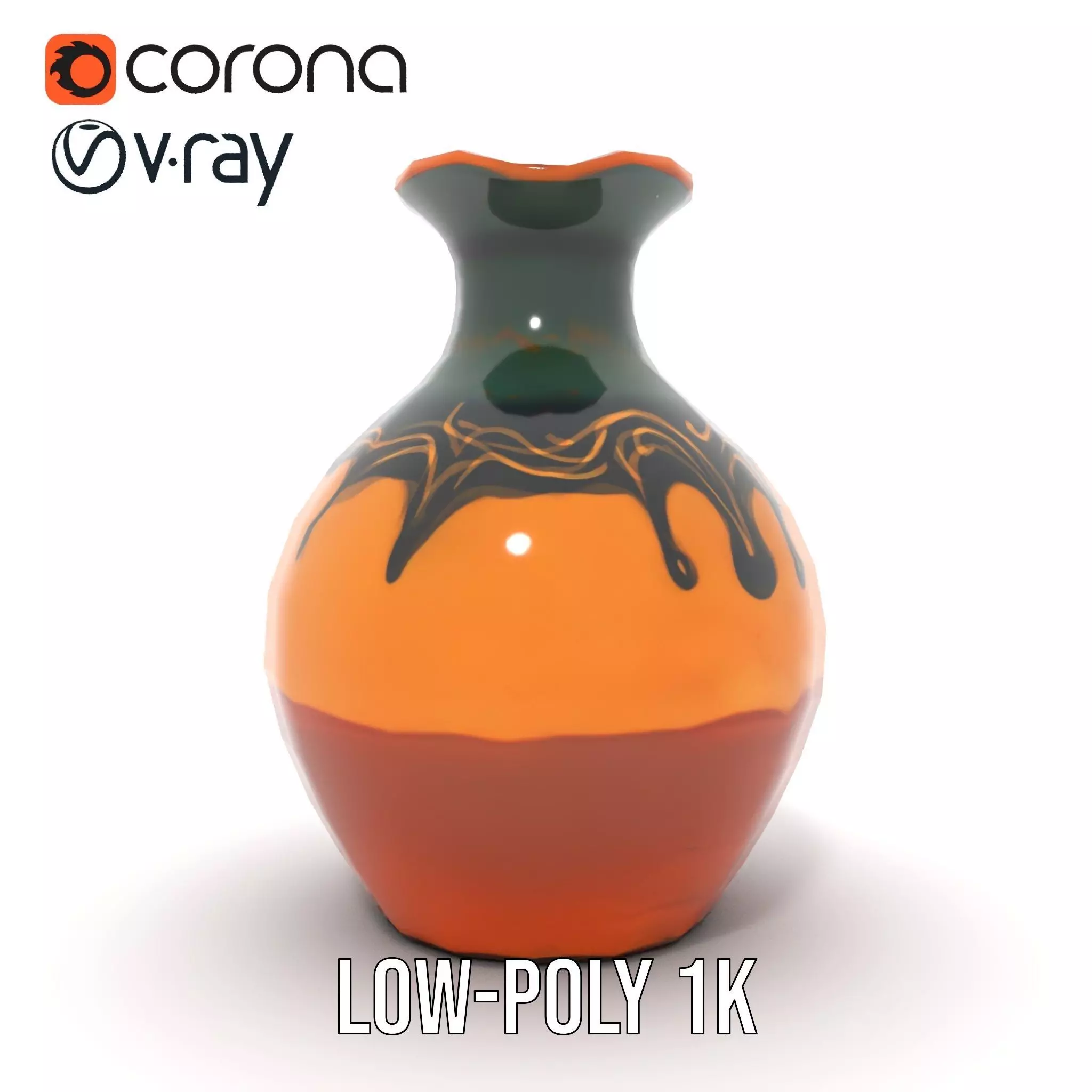 Elegant Ceramic Vase model pack Low-poly 3D model_10