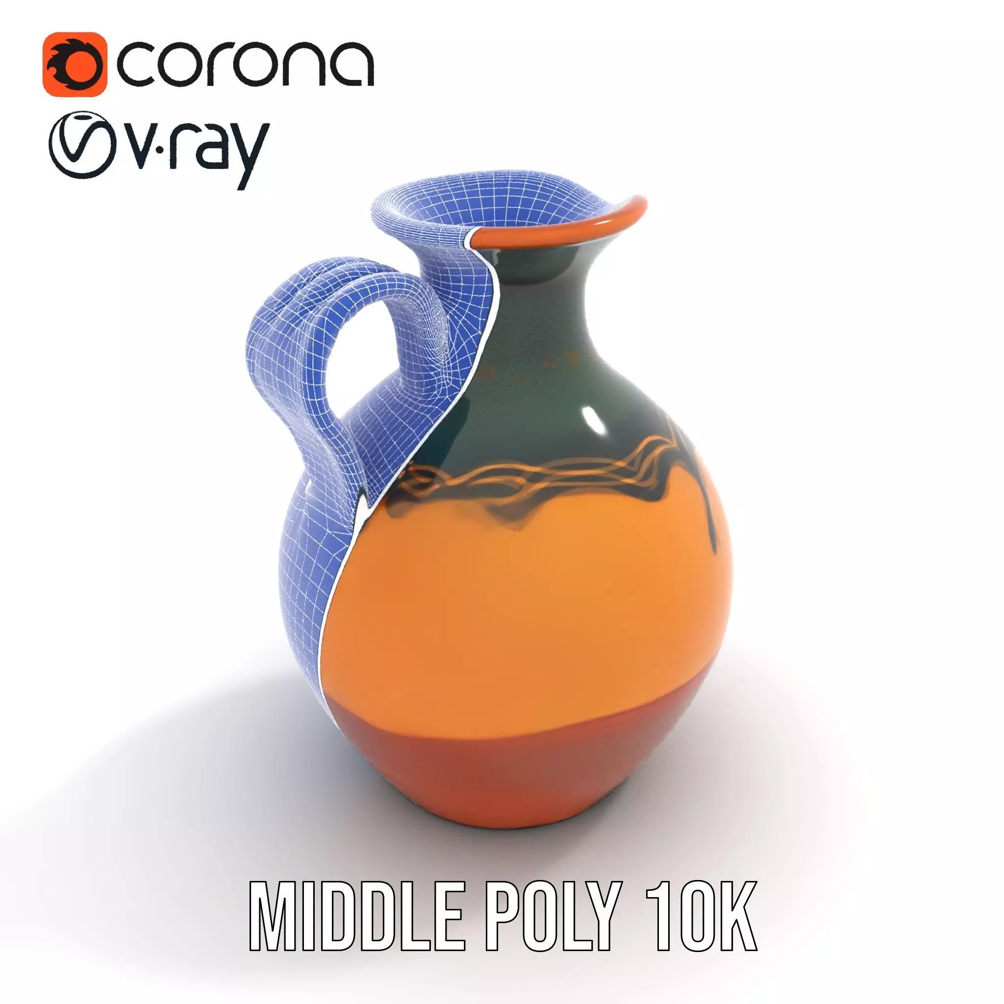 Elegant Ceramic Vase model pack Low-poly 3D model_23