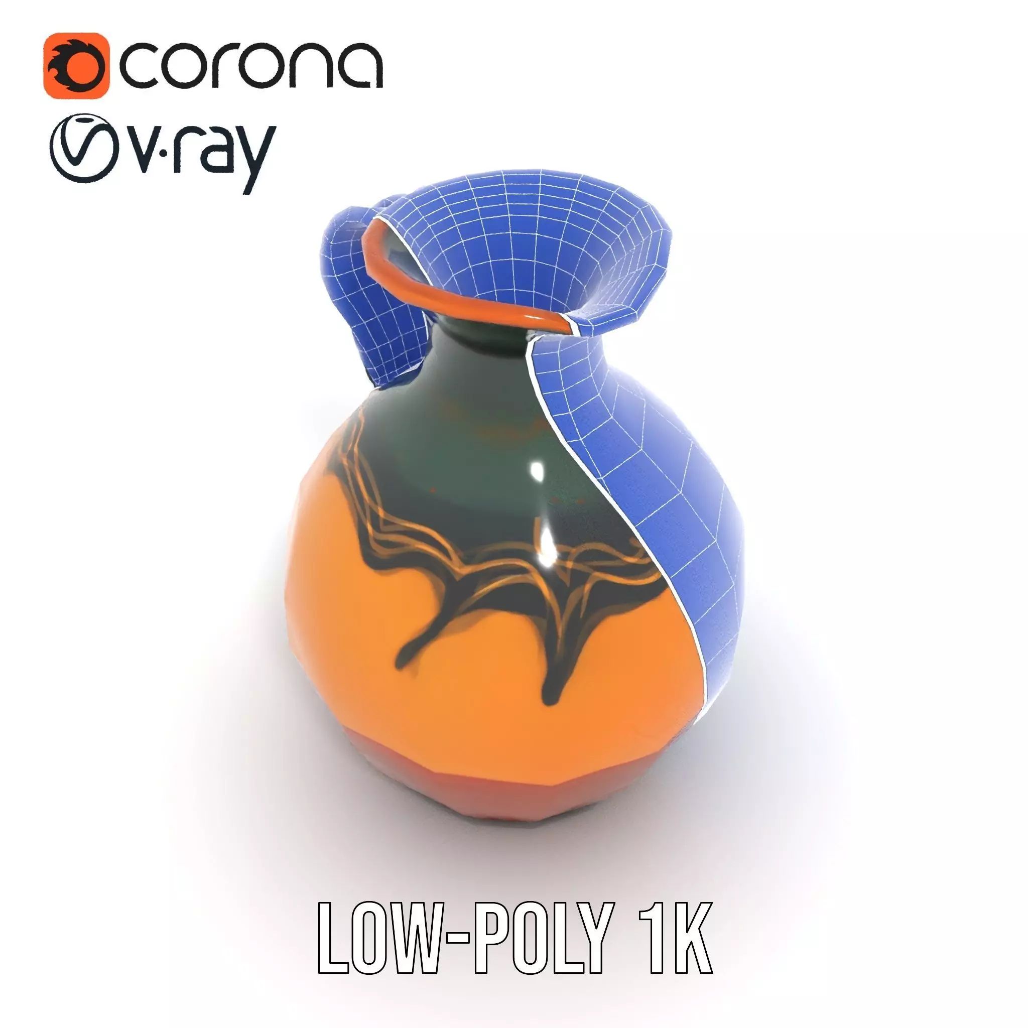 Elegant Ceramic Vase model pack Low-poly 3D model_13
