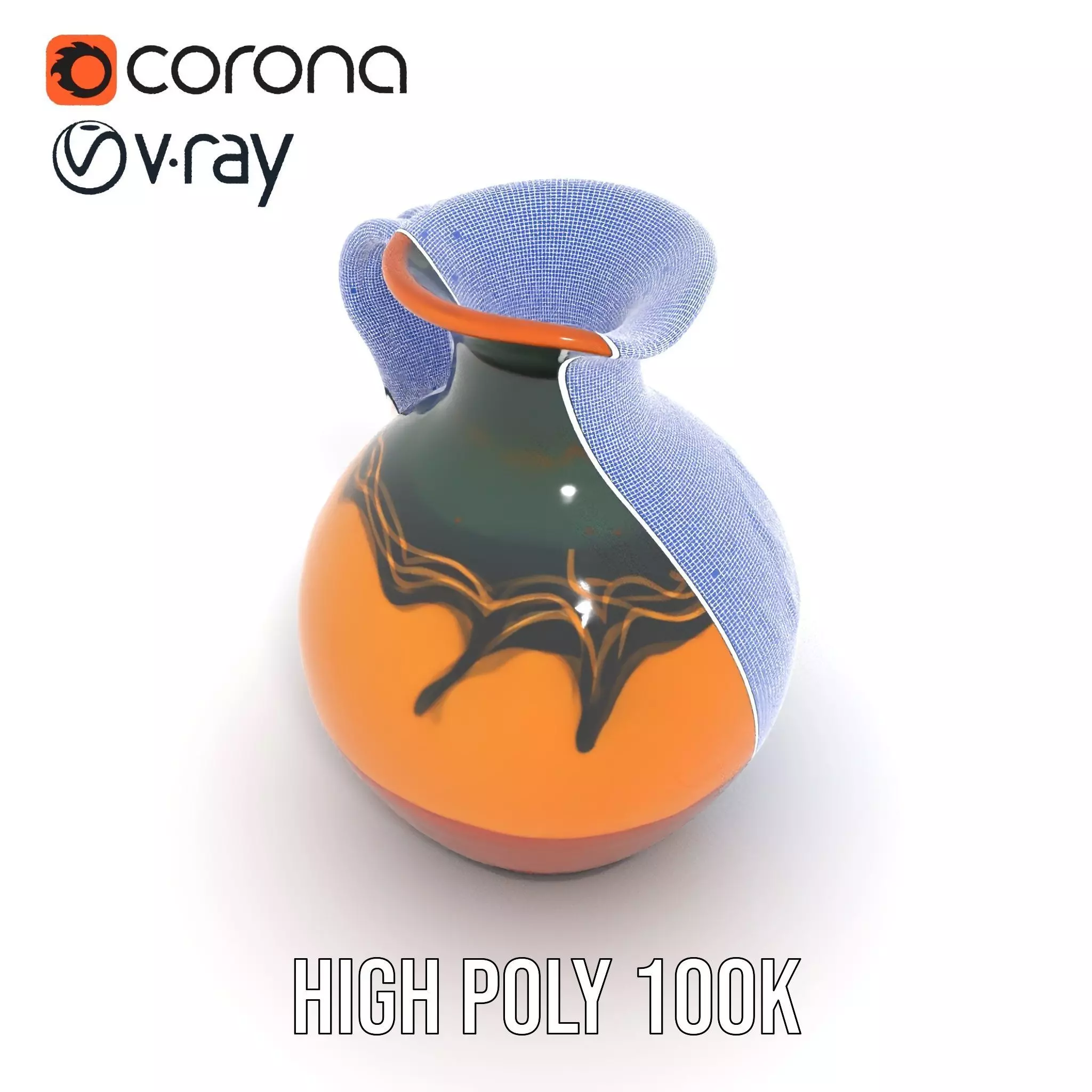 Elegant Ceramic Vase model pack Low-poly 3D model_33