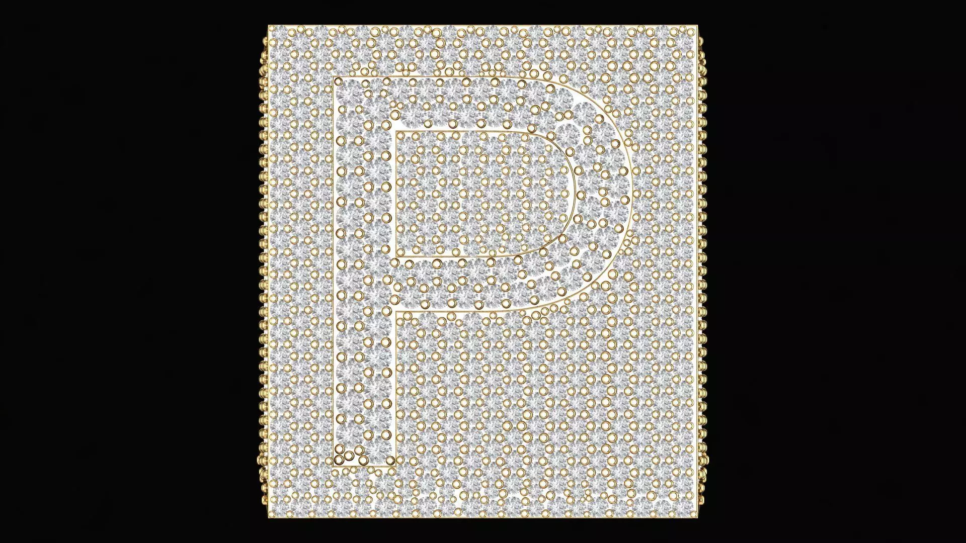 Custom Initial A to Z Letter Diamond Ring - Alphabet Rings 3D print model_1