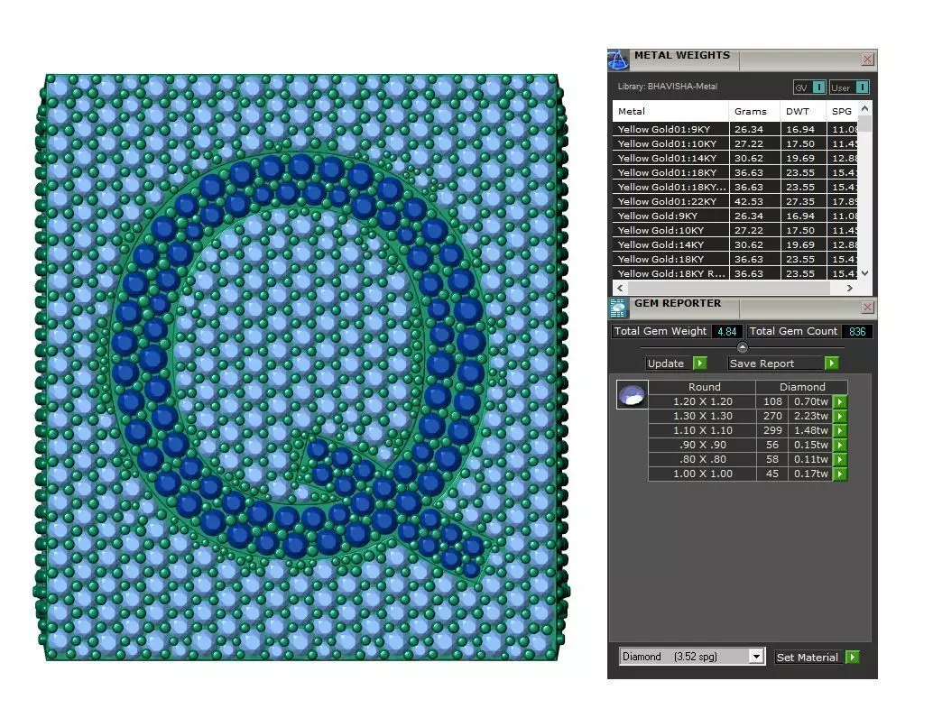 Custom Initial A to Z Letter Diamond Ring - Alphabet Rings 3D print model_4