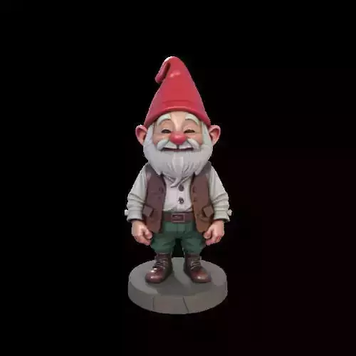 2214Fairy Tale Gnome Color Full Body Figurine on Base