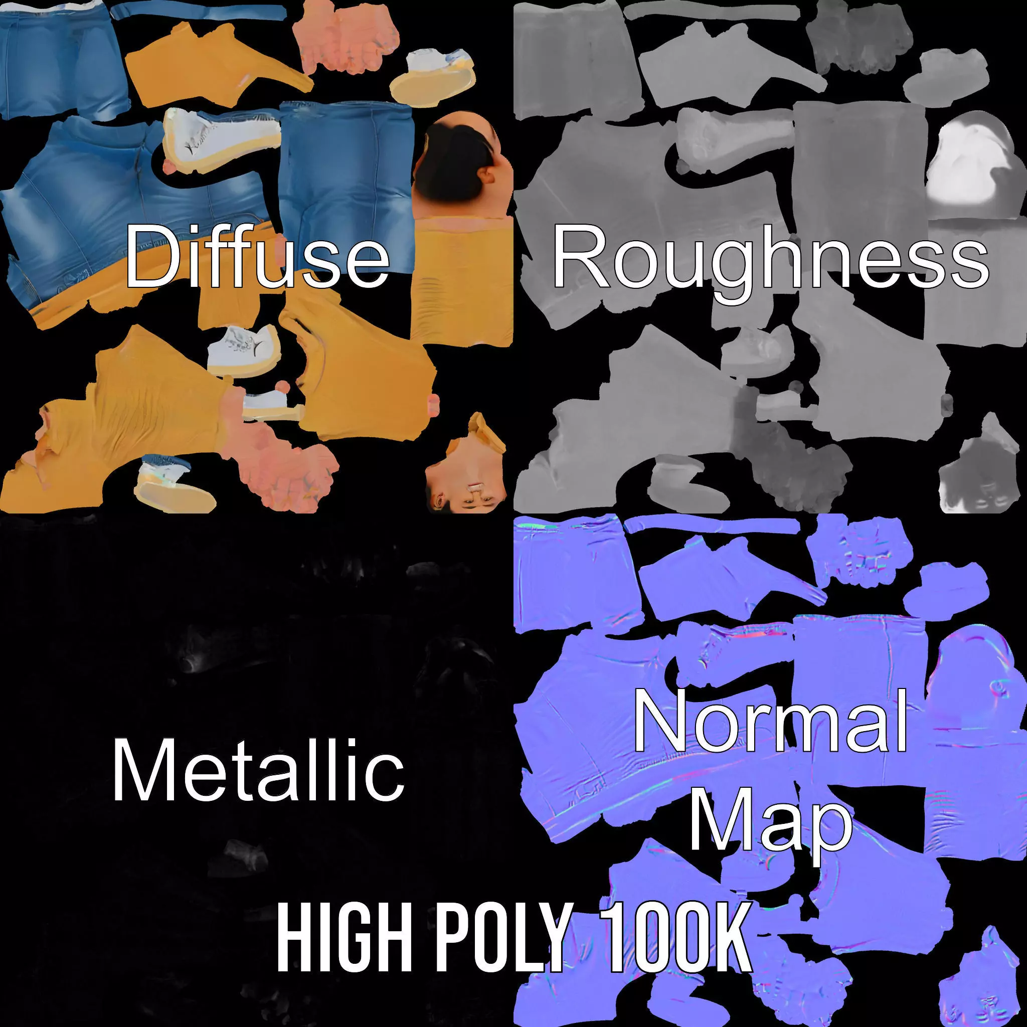 Casual Outfit Man model pack Low-poly 3D model_4