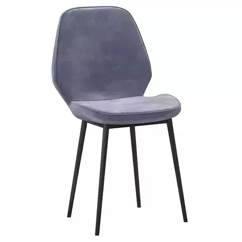 Dusty Blue Leather Upholstered Dining Chair