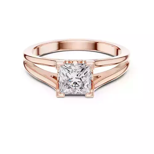 Solitaire 1CT Princess Cut  Split Shank Wedding Ring File Video