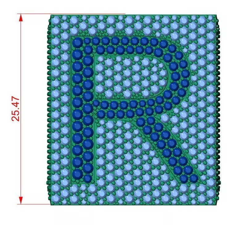 Custom Initial A to Z Letter Diamond Ring - Alphabet Rings 3D print model_4