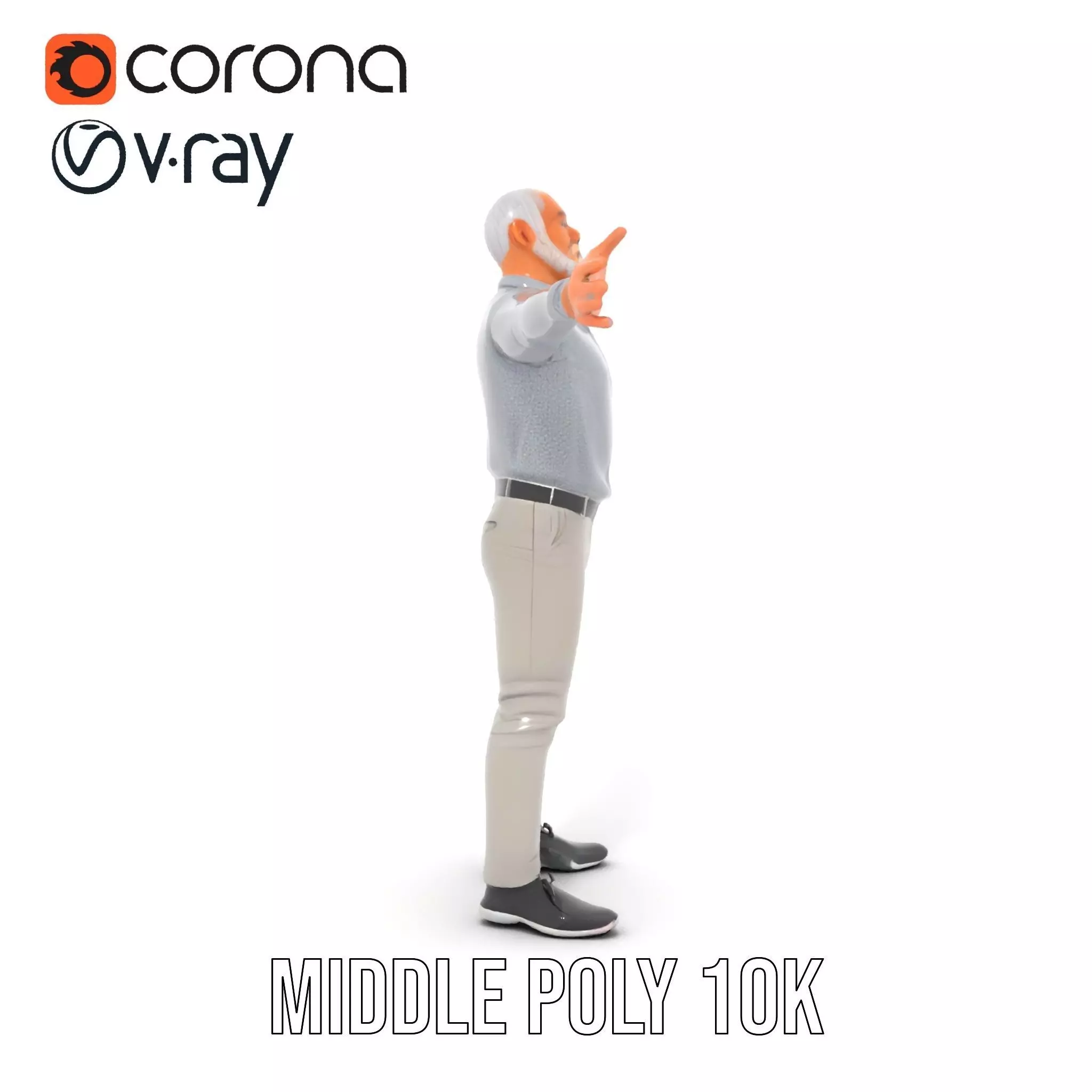 Casual Attire Man model pack Low-poly 3D model_14