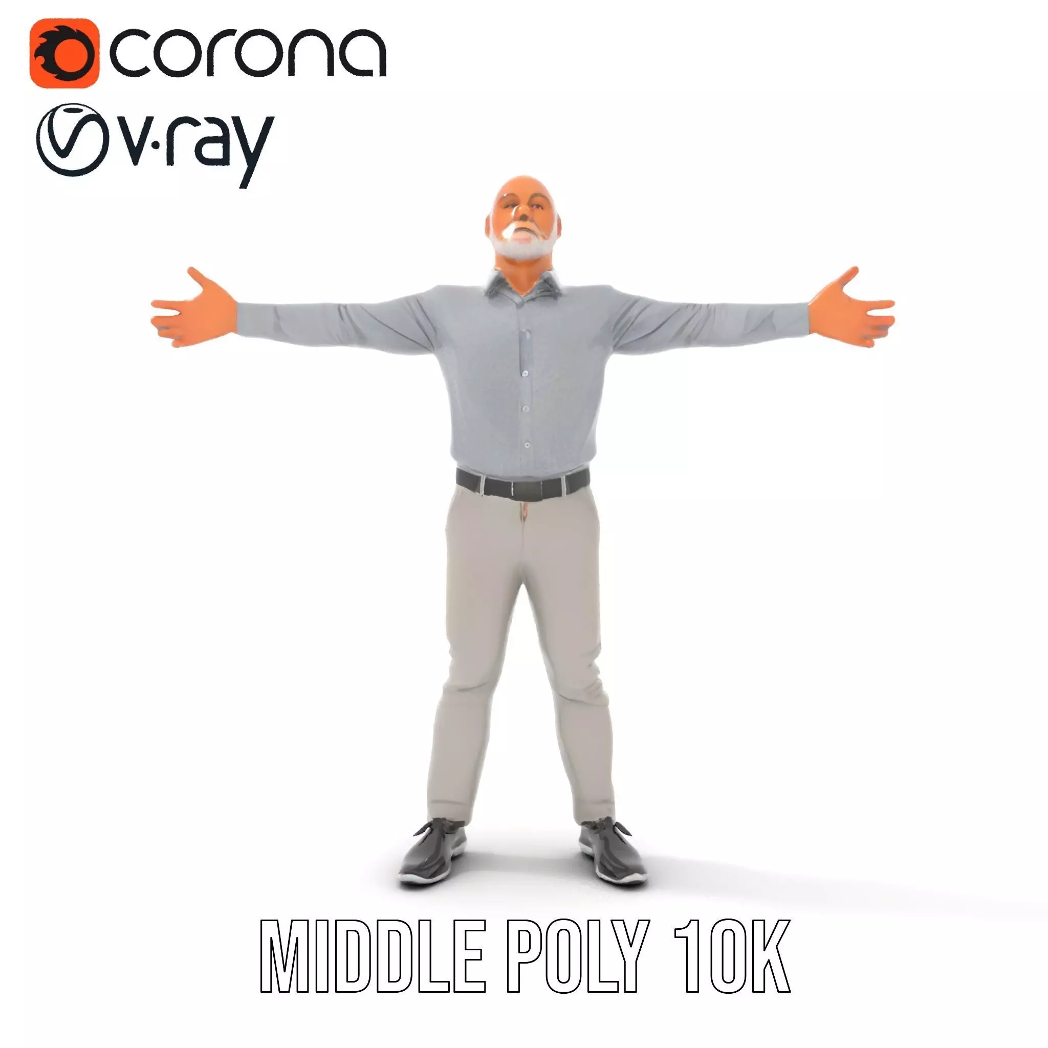 Casual Attire Man model pack Low-poly 3D model_6