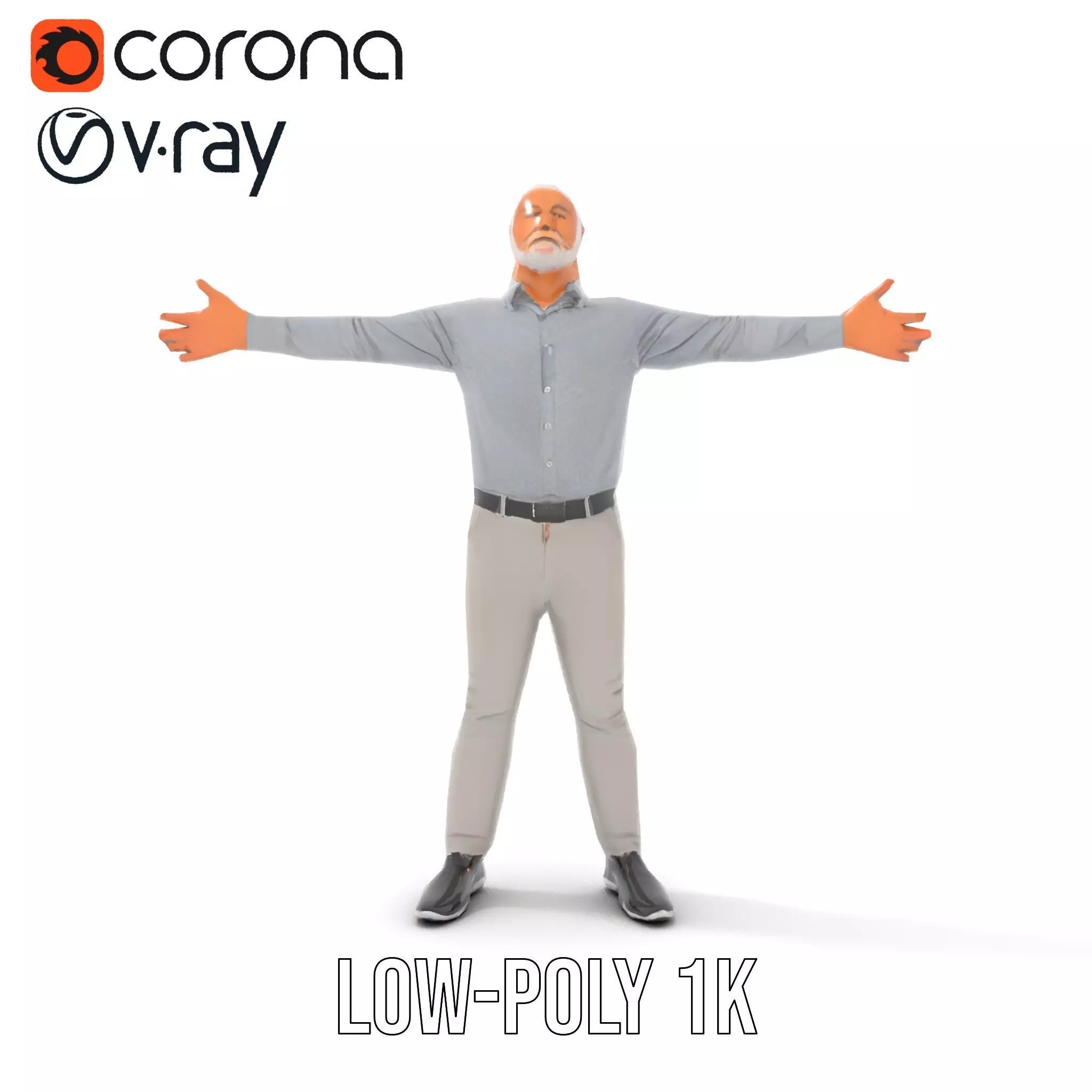 Casual Attire Man model pack Low-poly 3D model_25