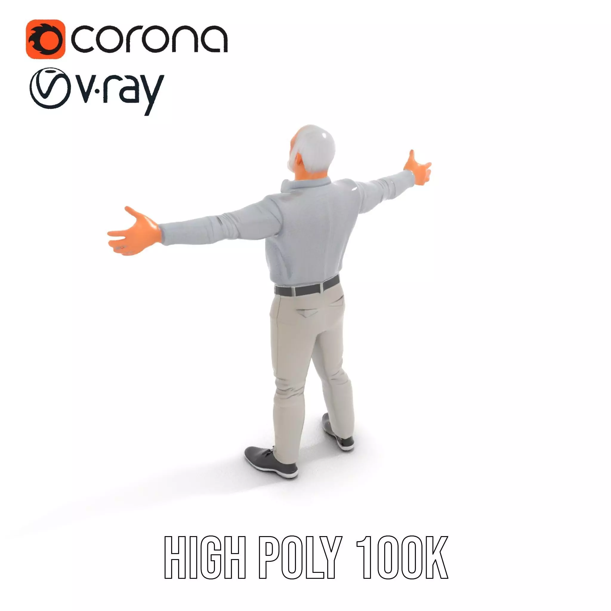 Casual Attire Man model pack Low-poly 3D model_23