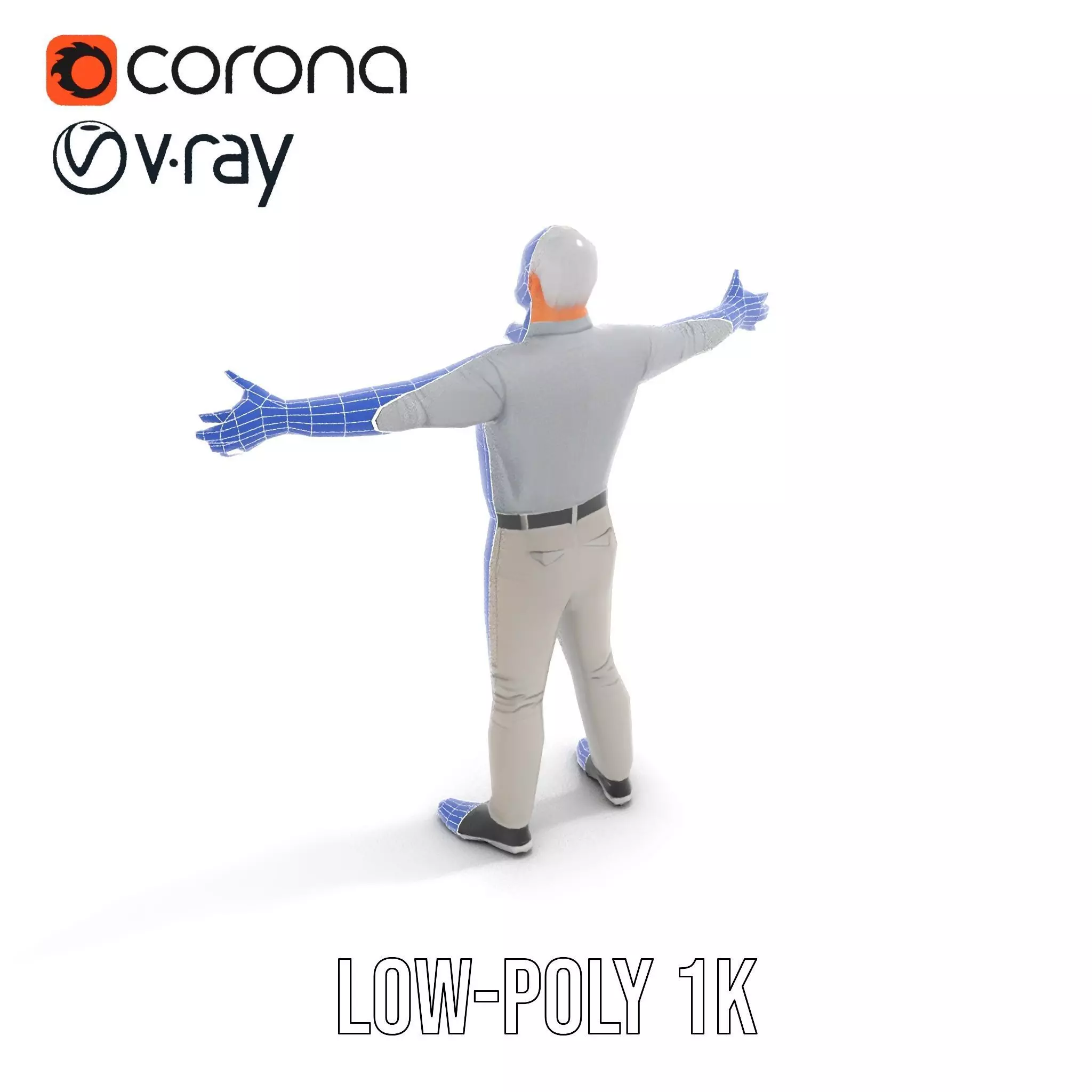 Casual Attire Man model pack Low-poly 3D model_13