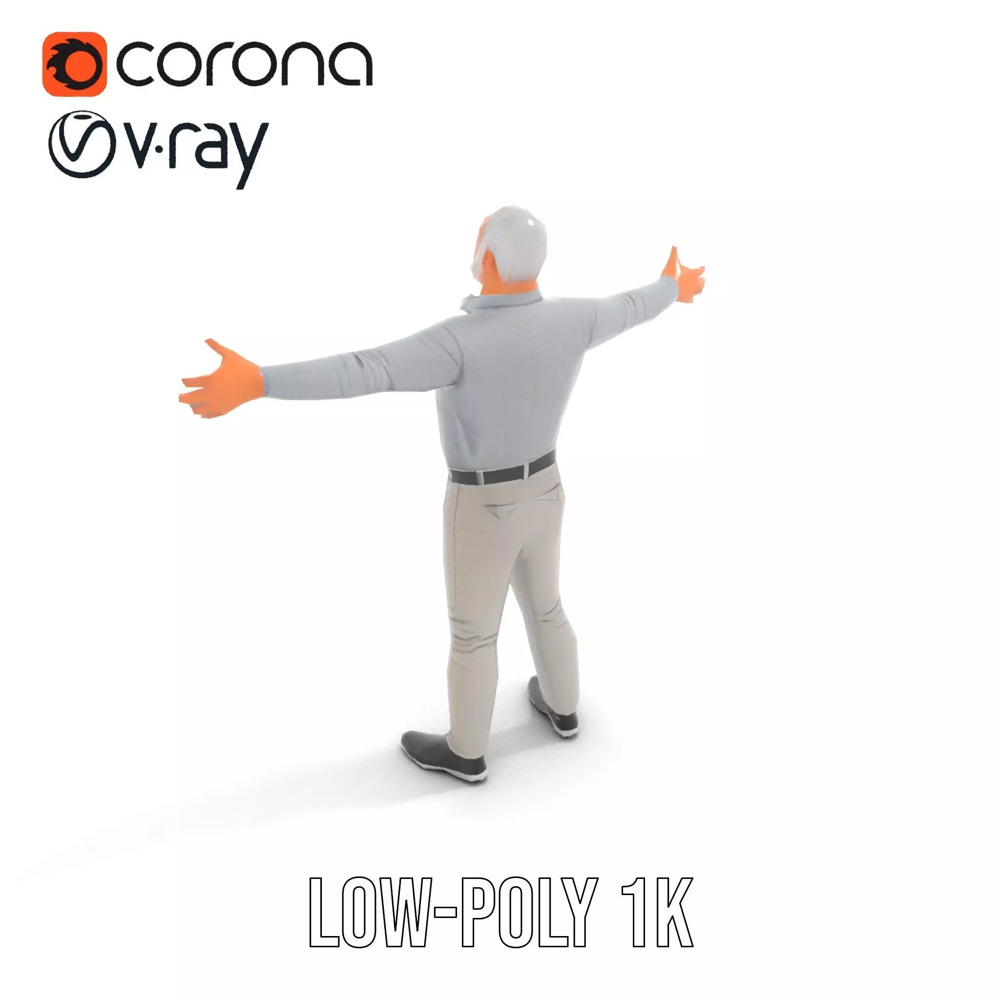 Casual Attire Man model pack Low-poly 3D model_10