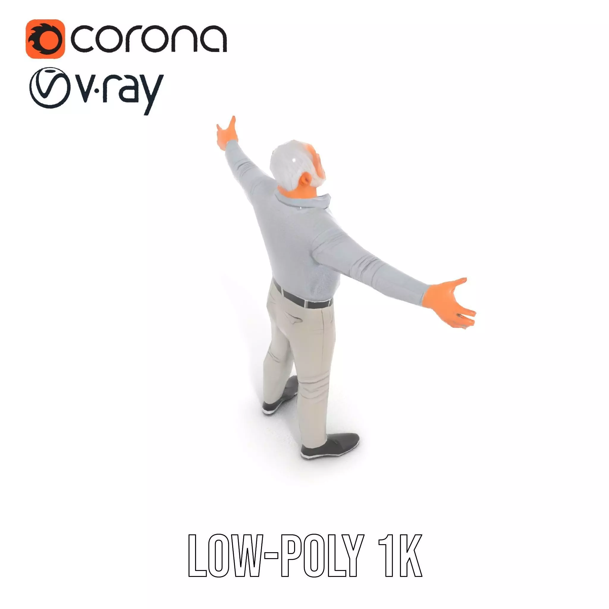 Casual Attire Man model pack Low-poly 3D model_18