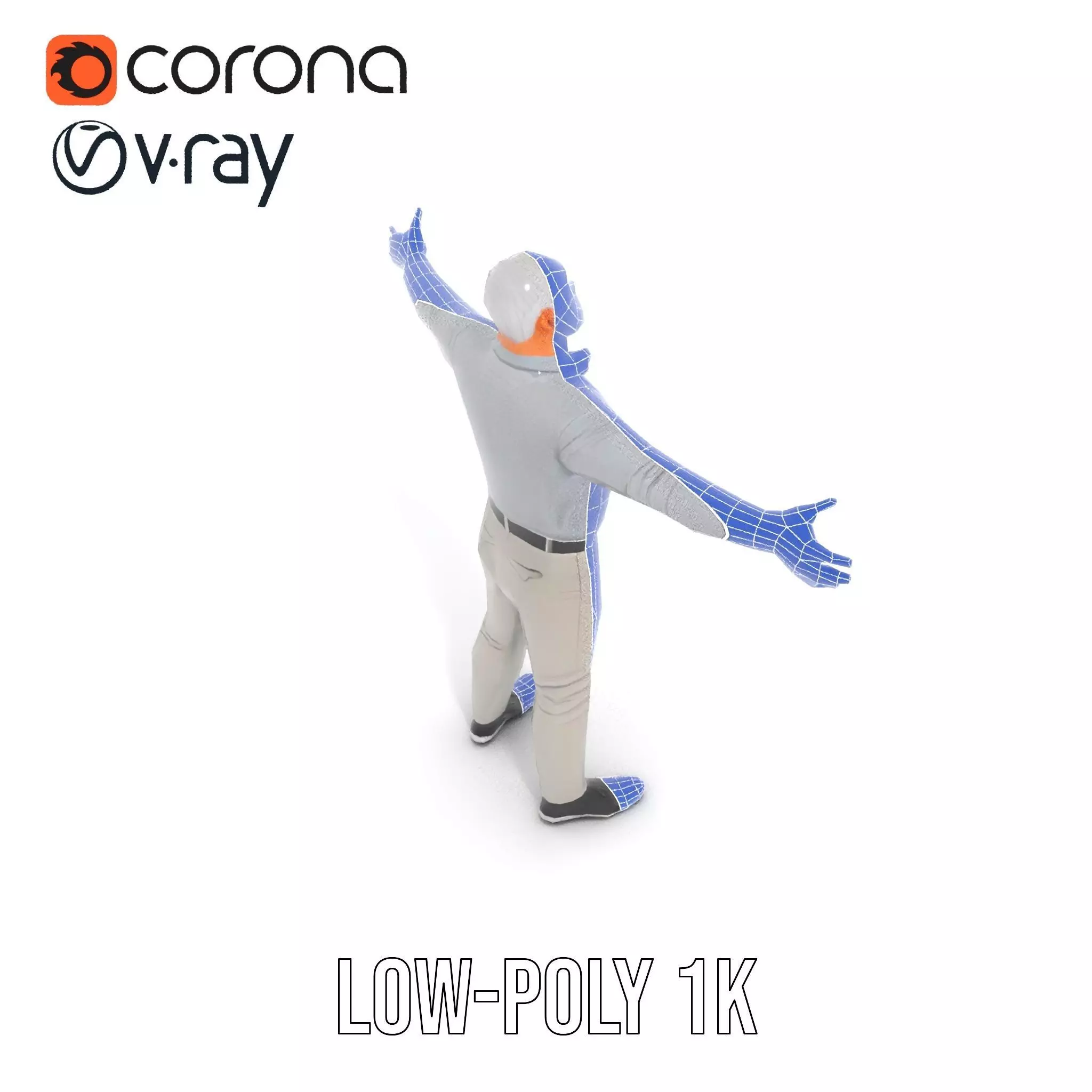 Casual Attire Man model pack Low-poly 3D model_15