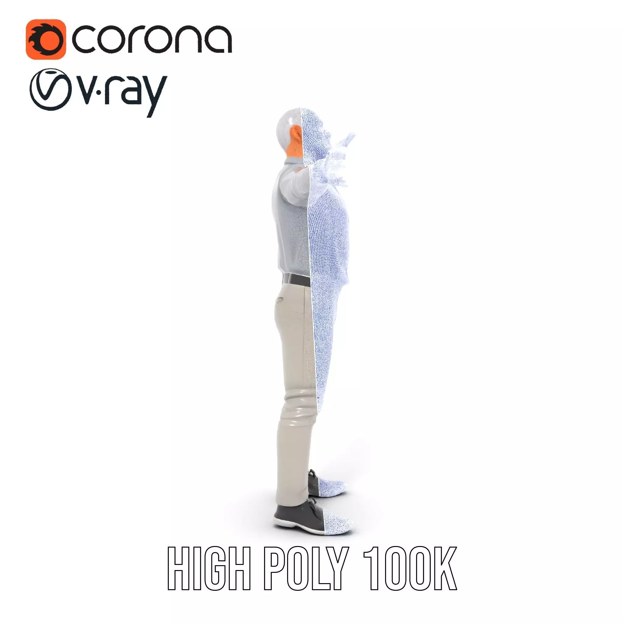 Casual Attire Man model pack Low-poly 3D model_34
