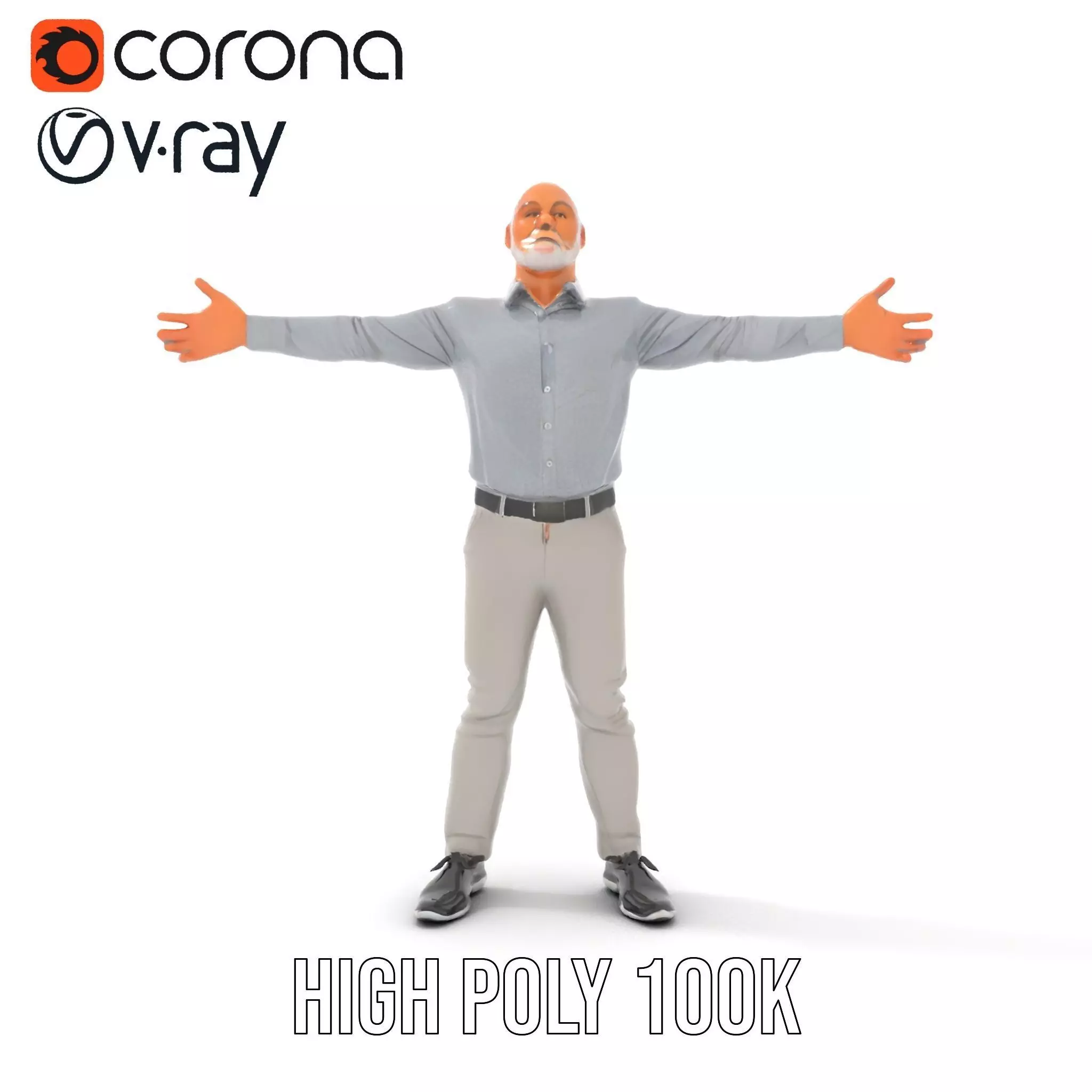 Casual Attire Man model pack Low-poly 3D model_26