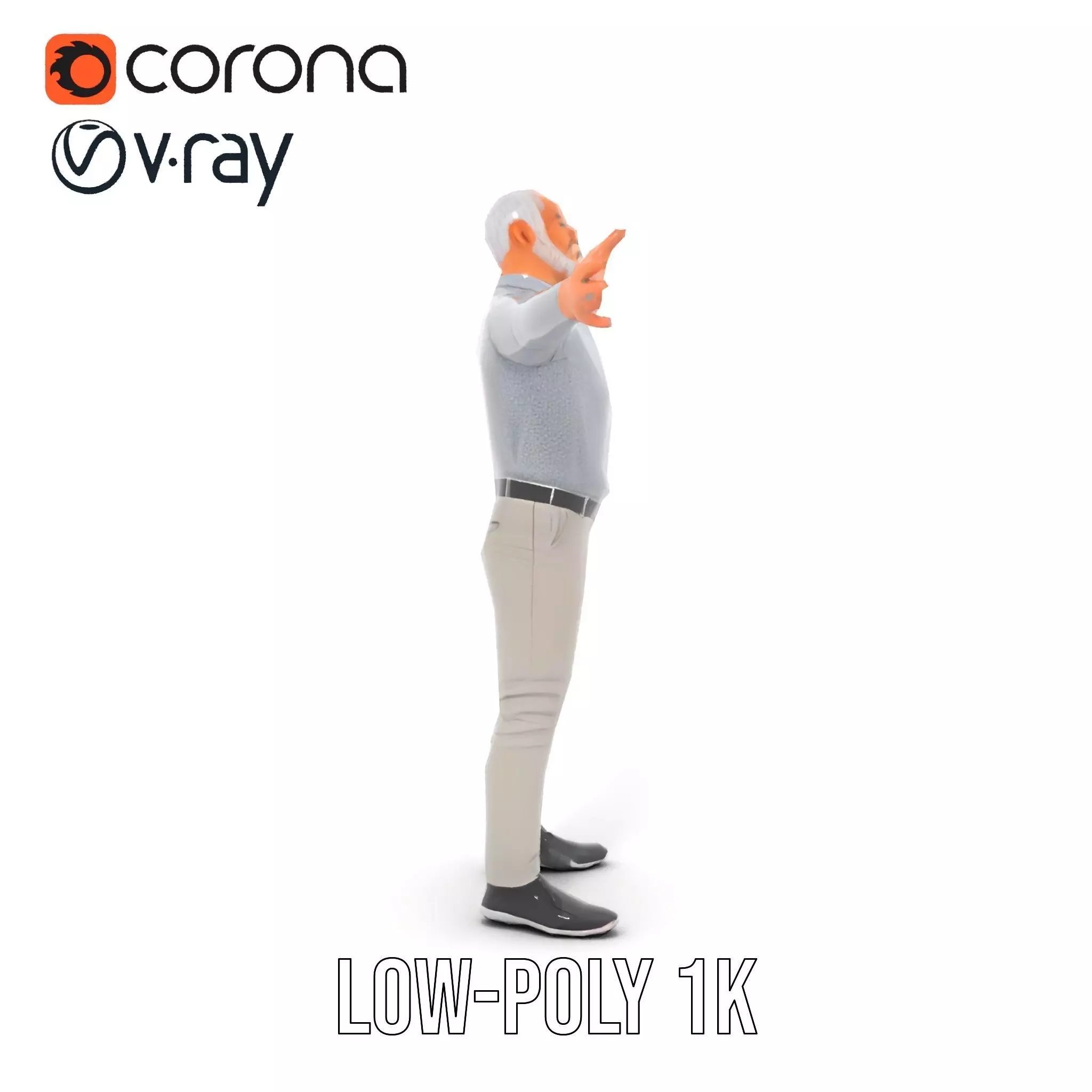 Casual Attire Man model pack Low-poly 3D model_22